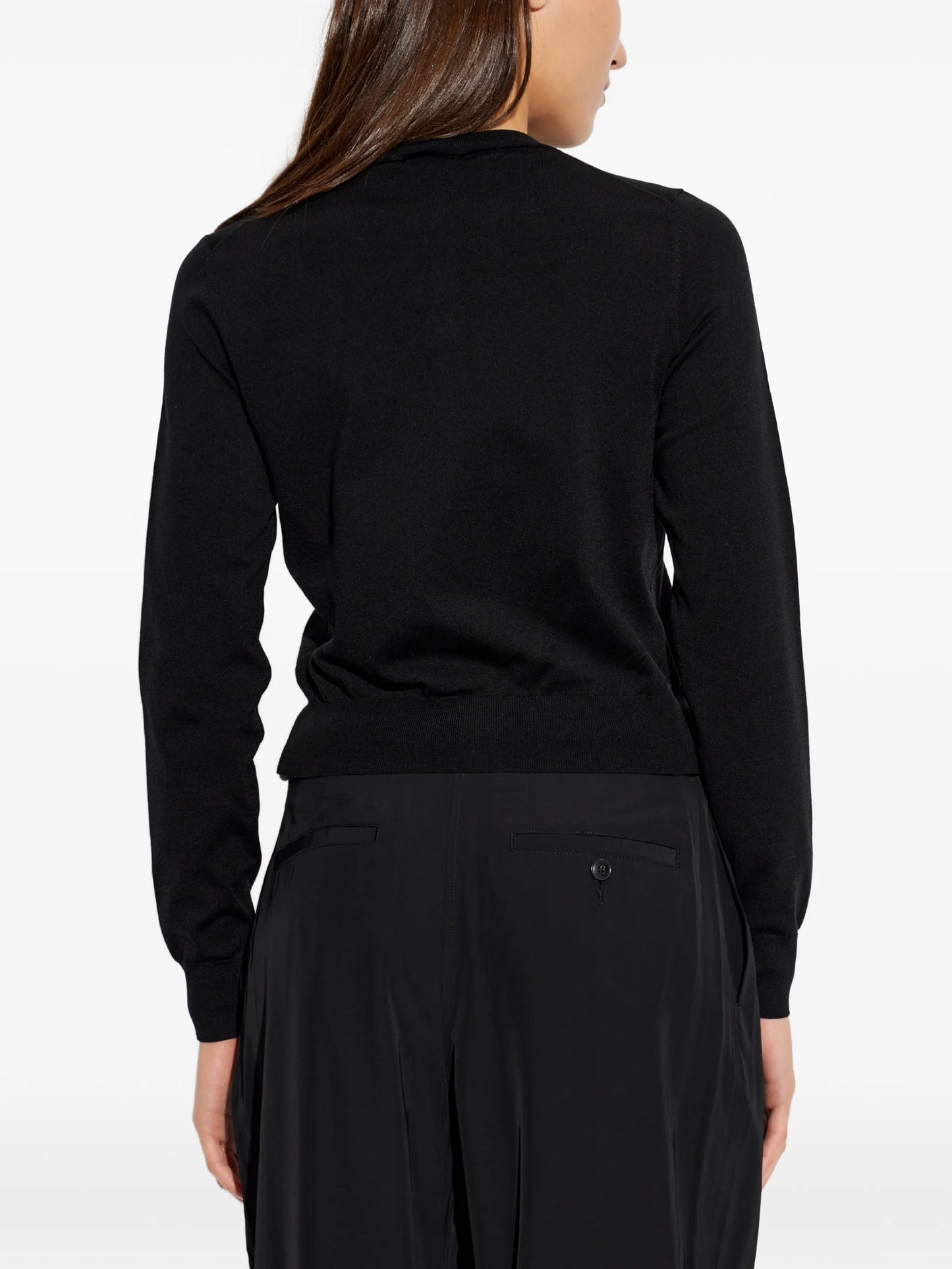 crystal hotfix logo crewneck cardigan