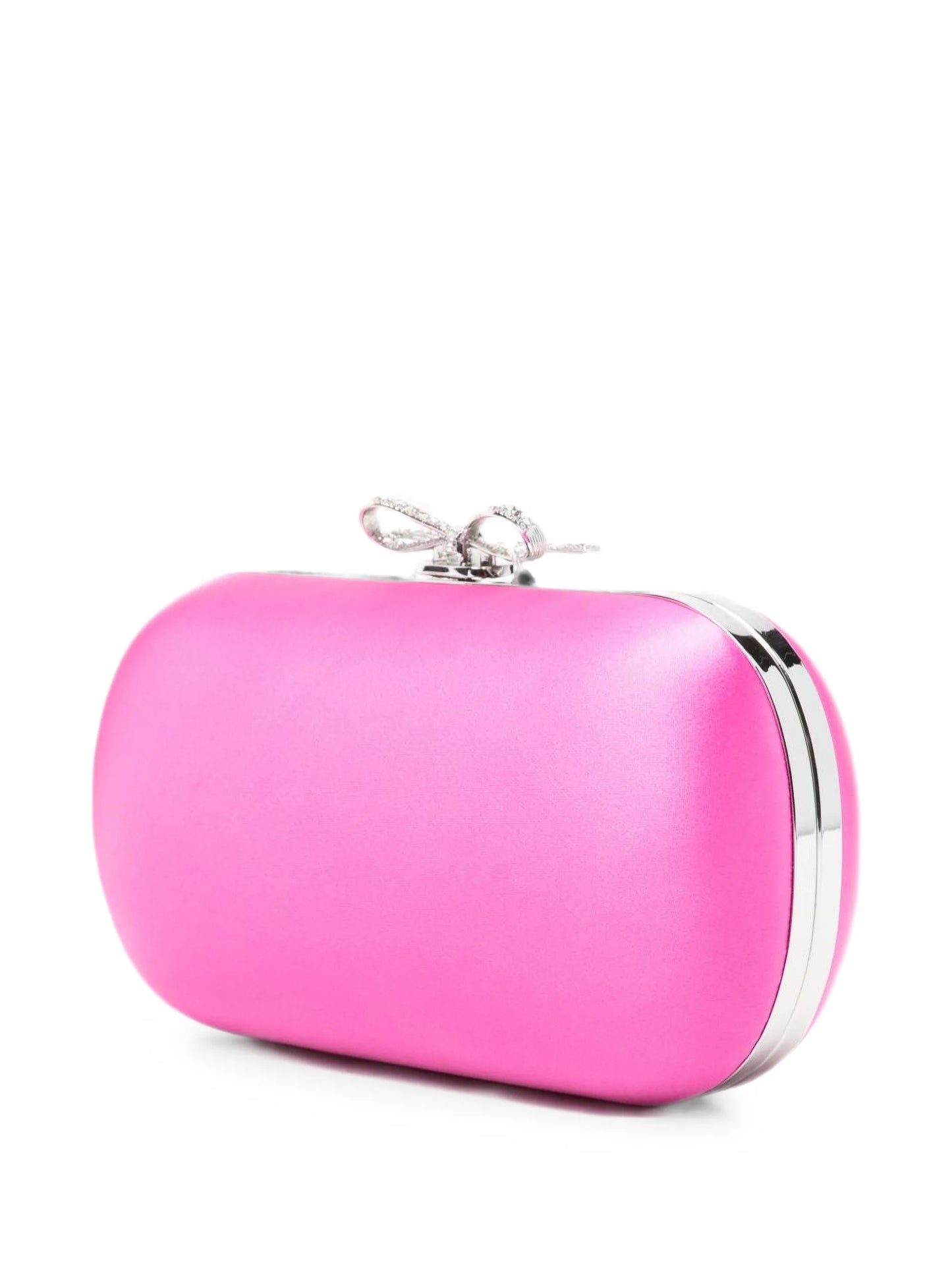 Bow-detail satin clutch bag
