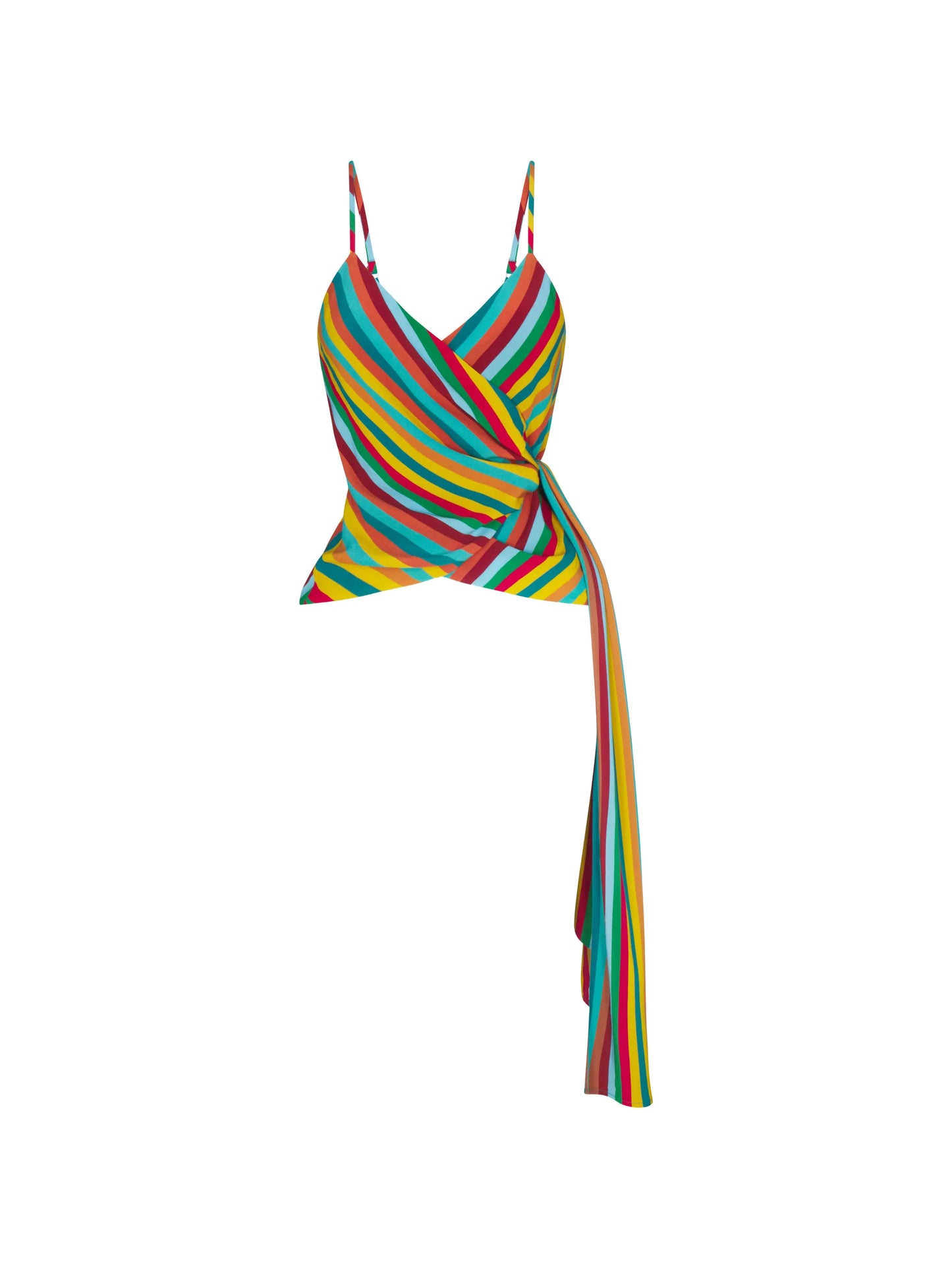 Marlowe striped wrap tank top