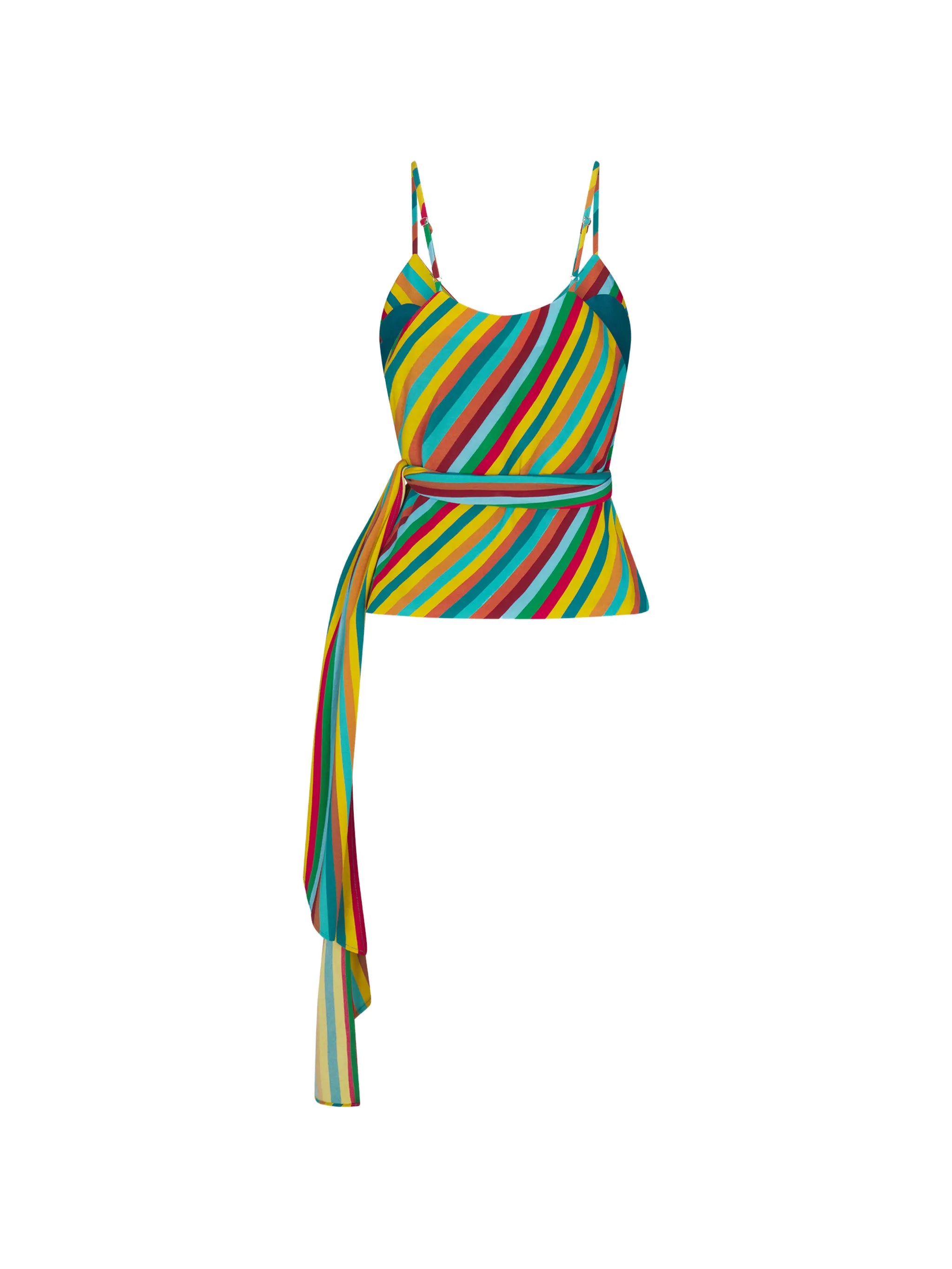 Marlowe striped wrap tank top
