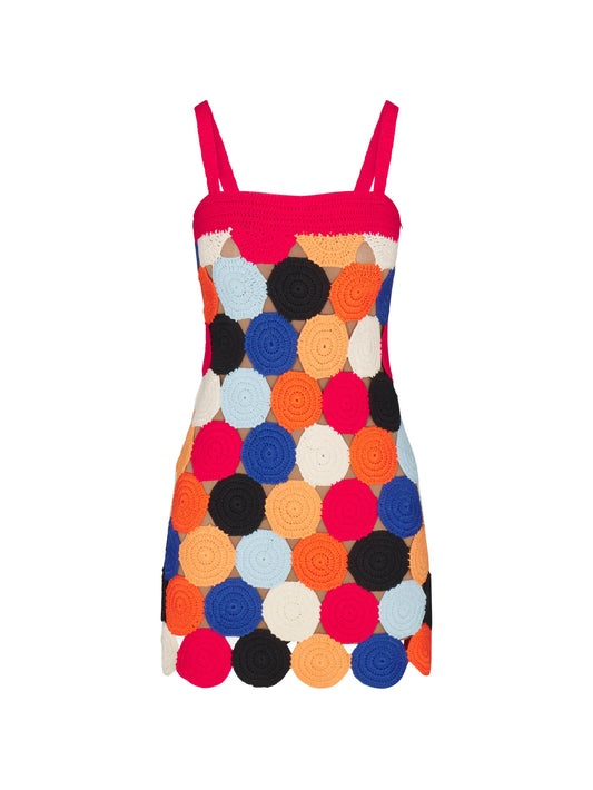 Beep Beep crochet-knit mini dress