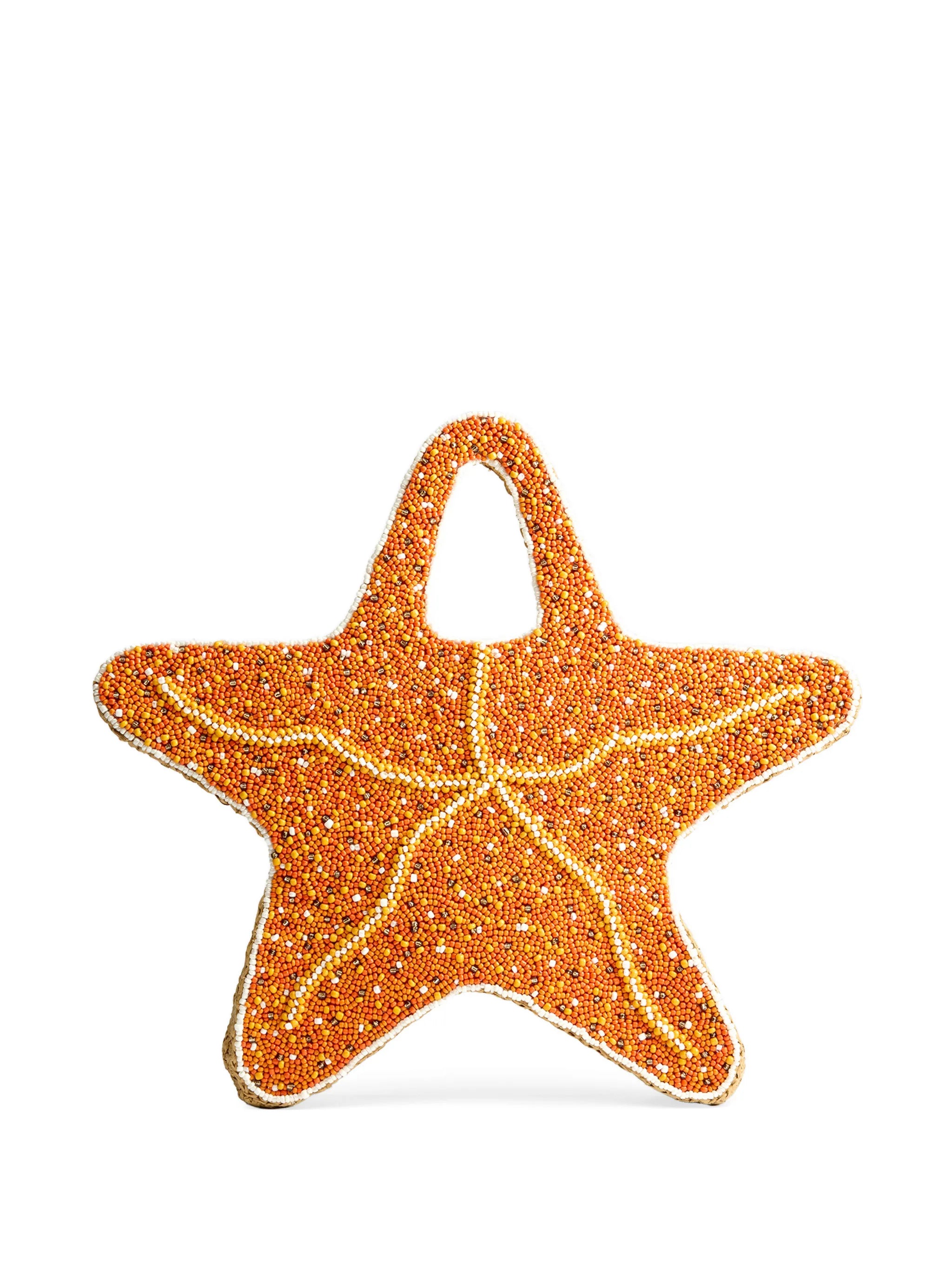 beaded-starfish tote bag