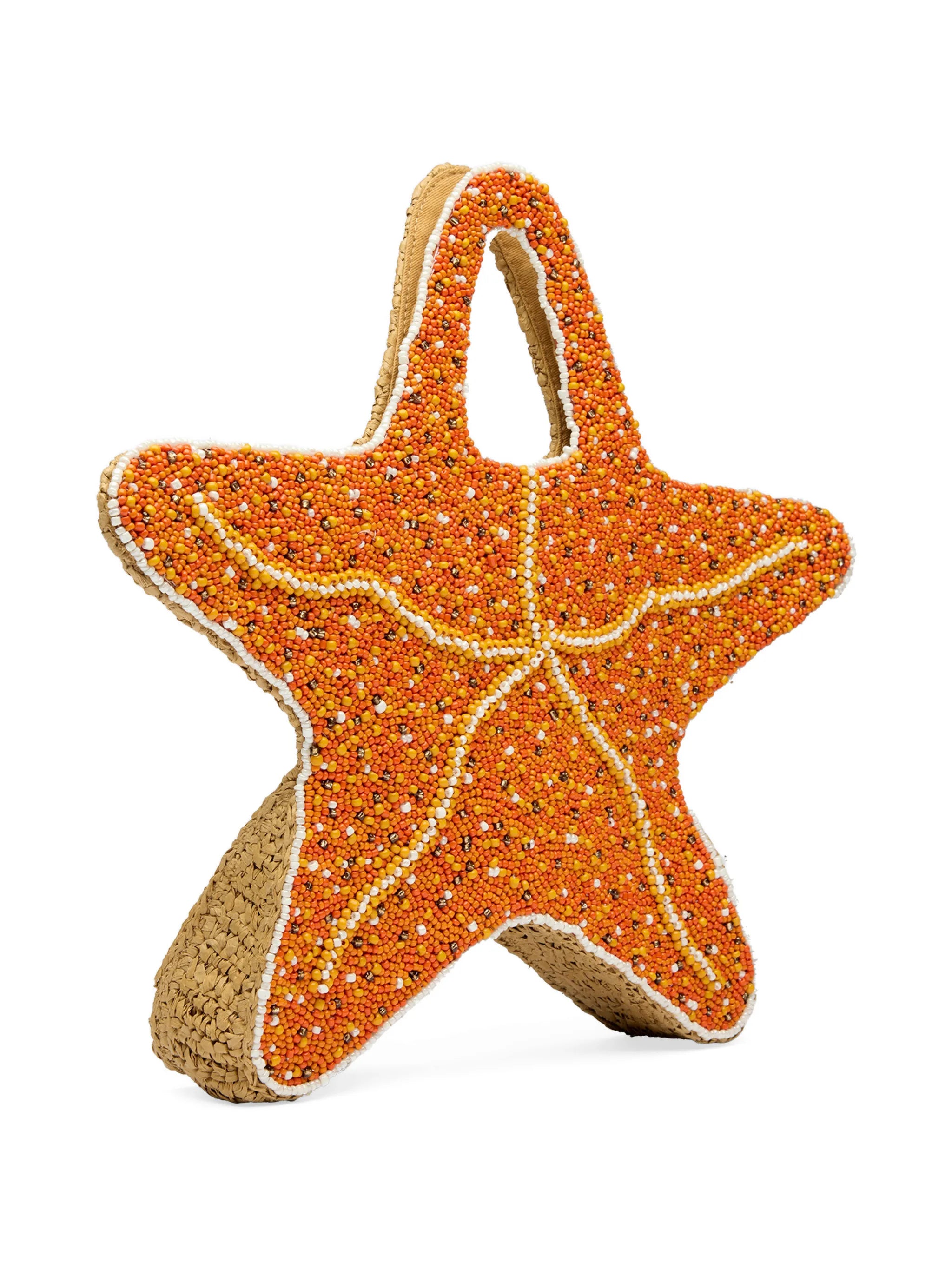 beaded-starfish tote bag