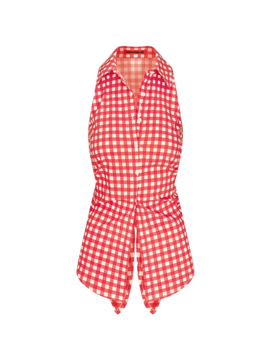 Loch sleeveless poplin button up