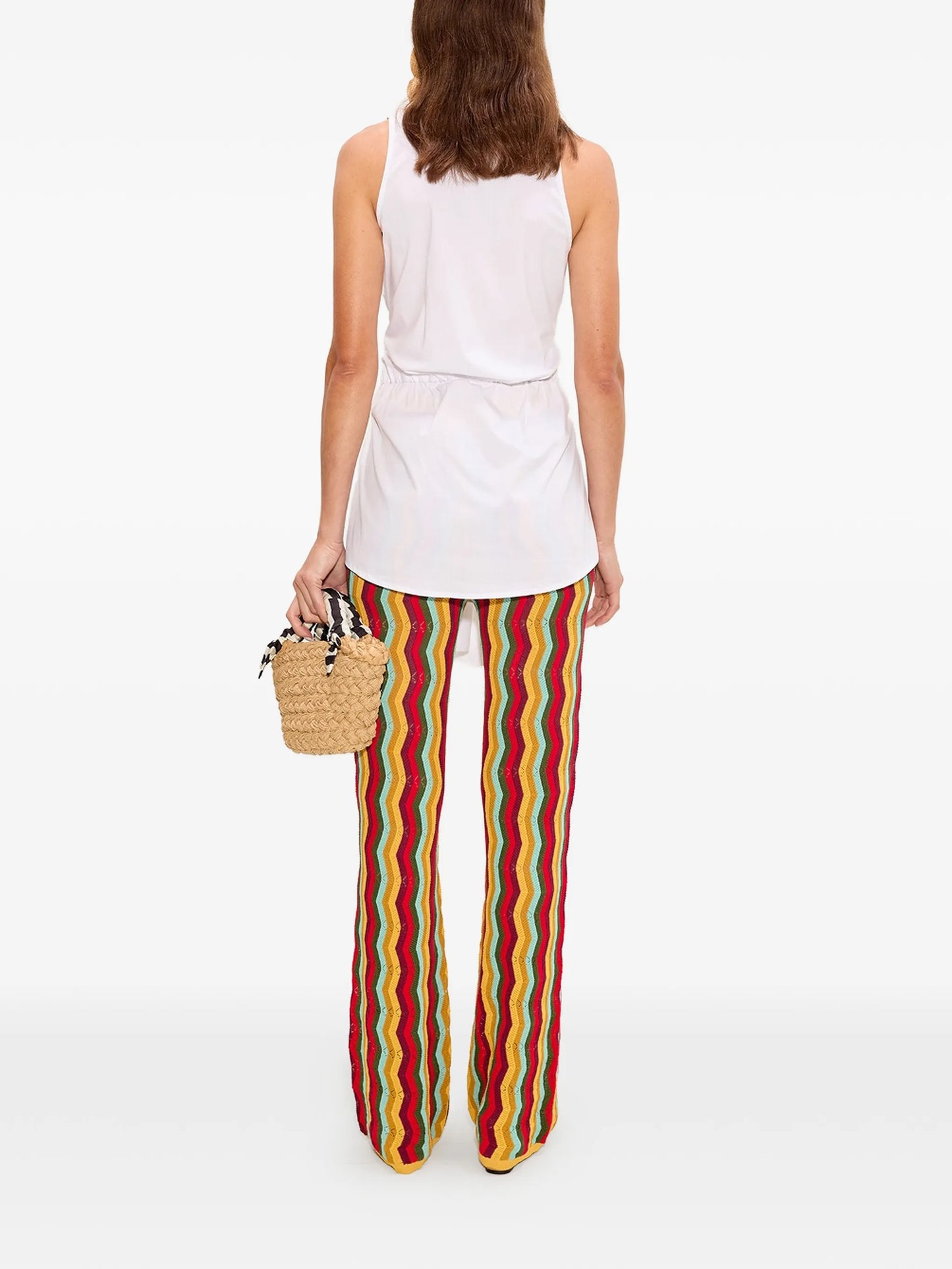 Ophelia chevron-knit flared trousers