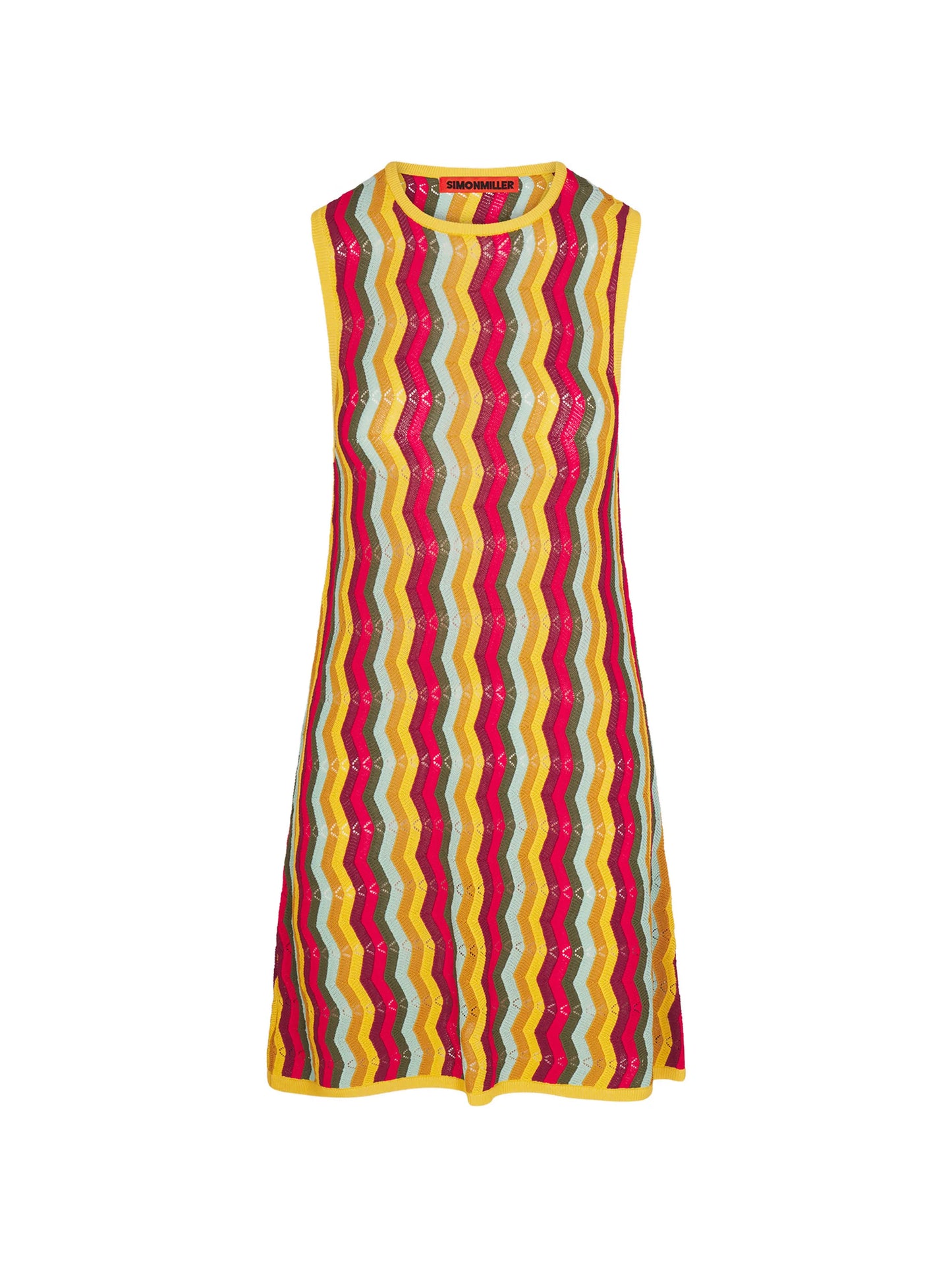 Hazel zigzag-knit sleeveless mini dress