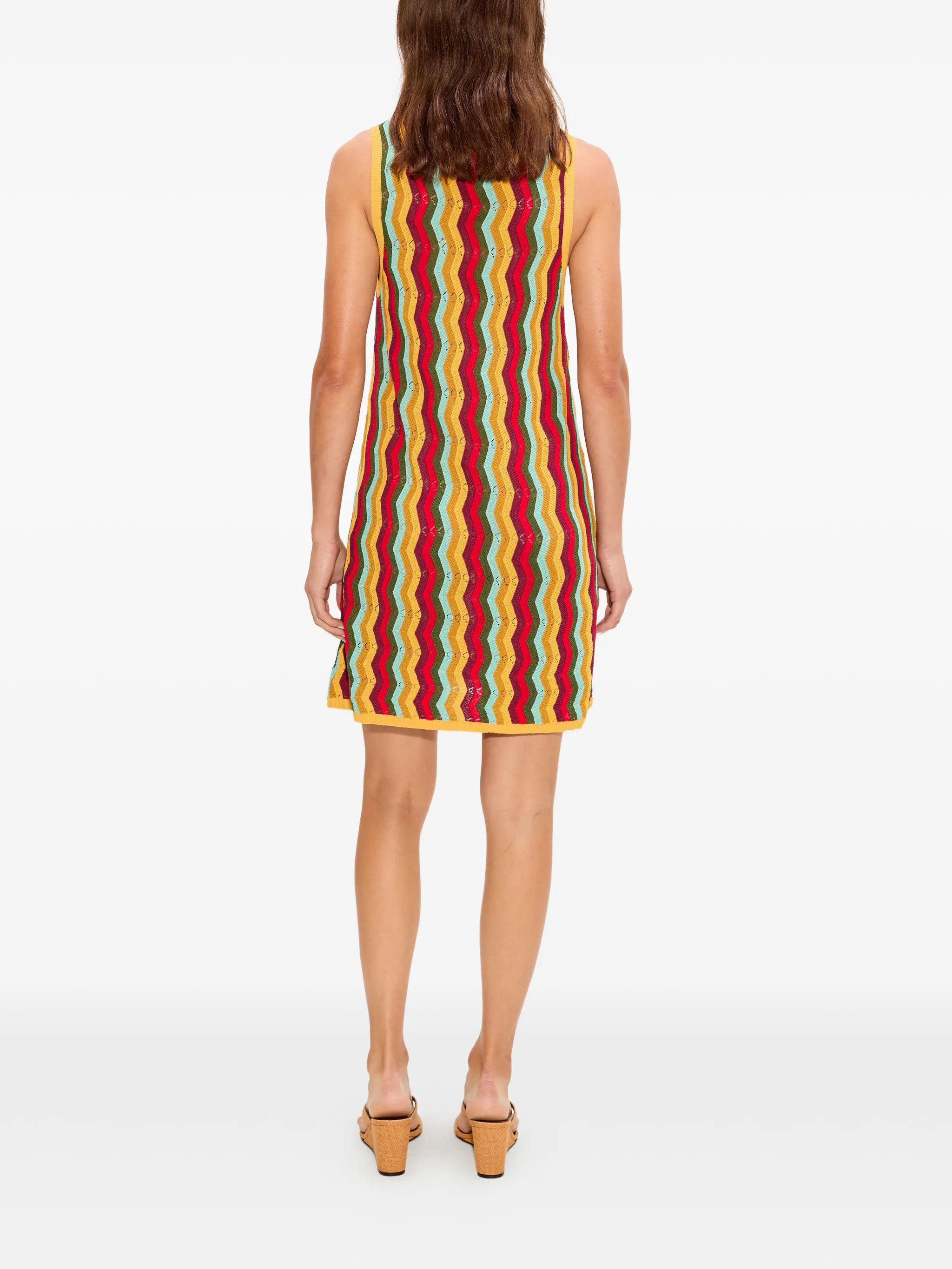 Hazel zigzag-knit sleeveless mini dress