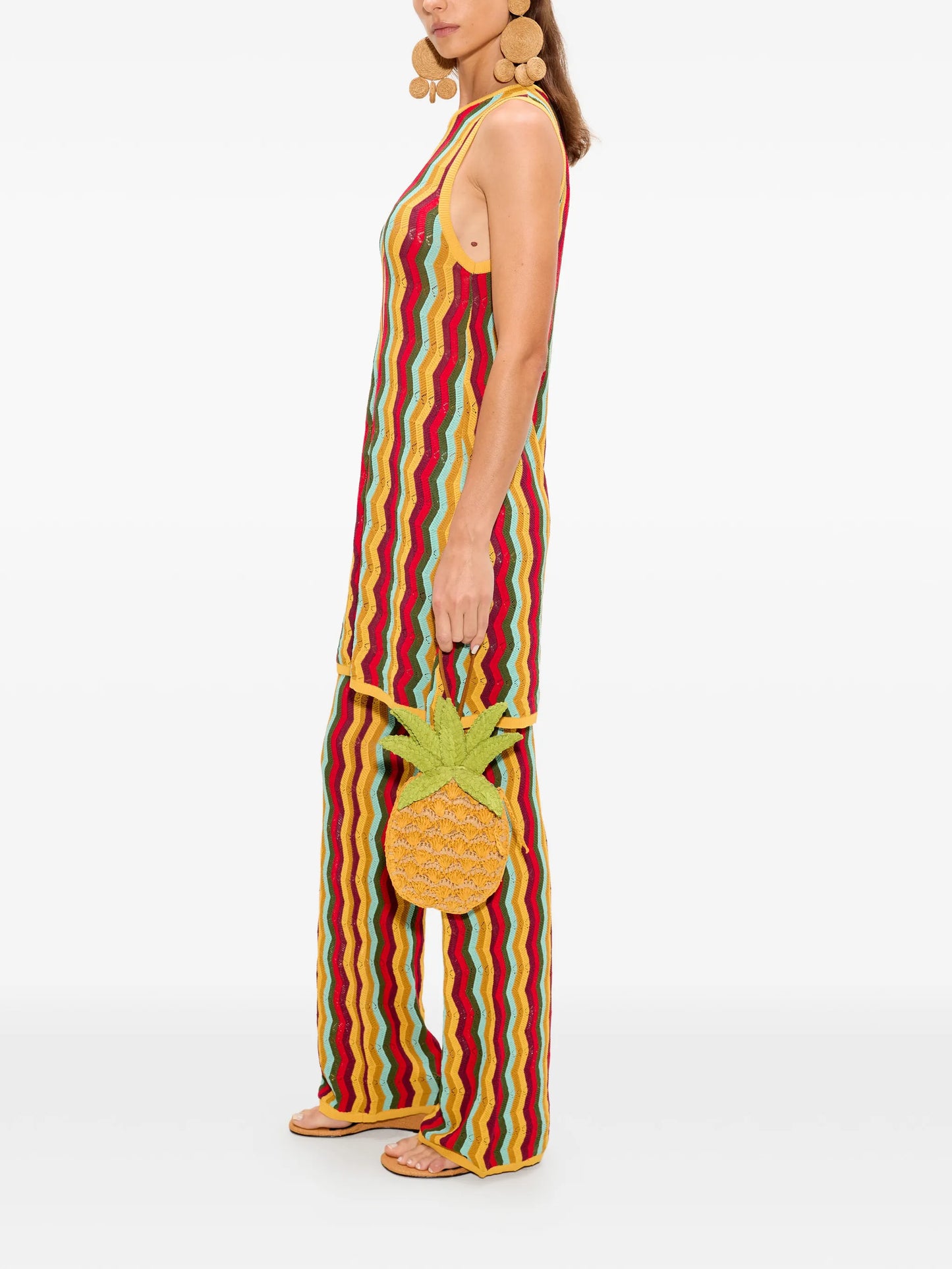 Hazel zigzag-knit sleeveless mini dress