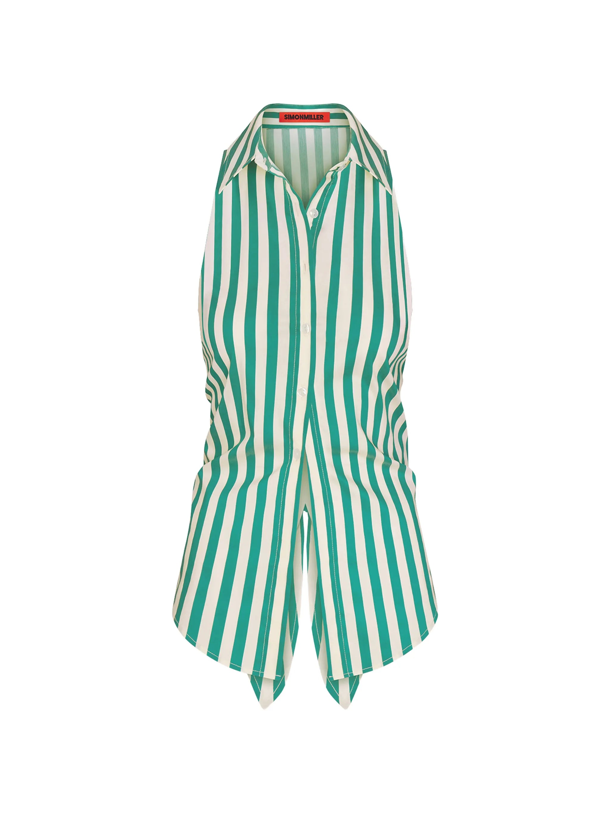 Loch striped sleeveless shirt