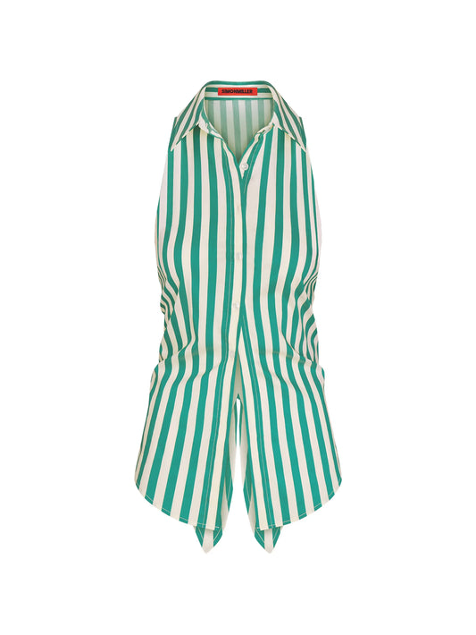 loch sleeveless poplin button up