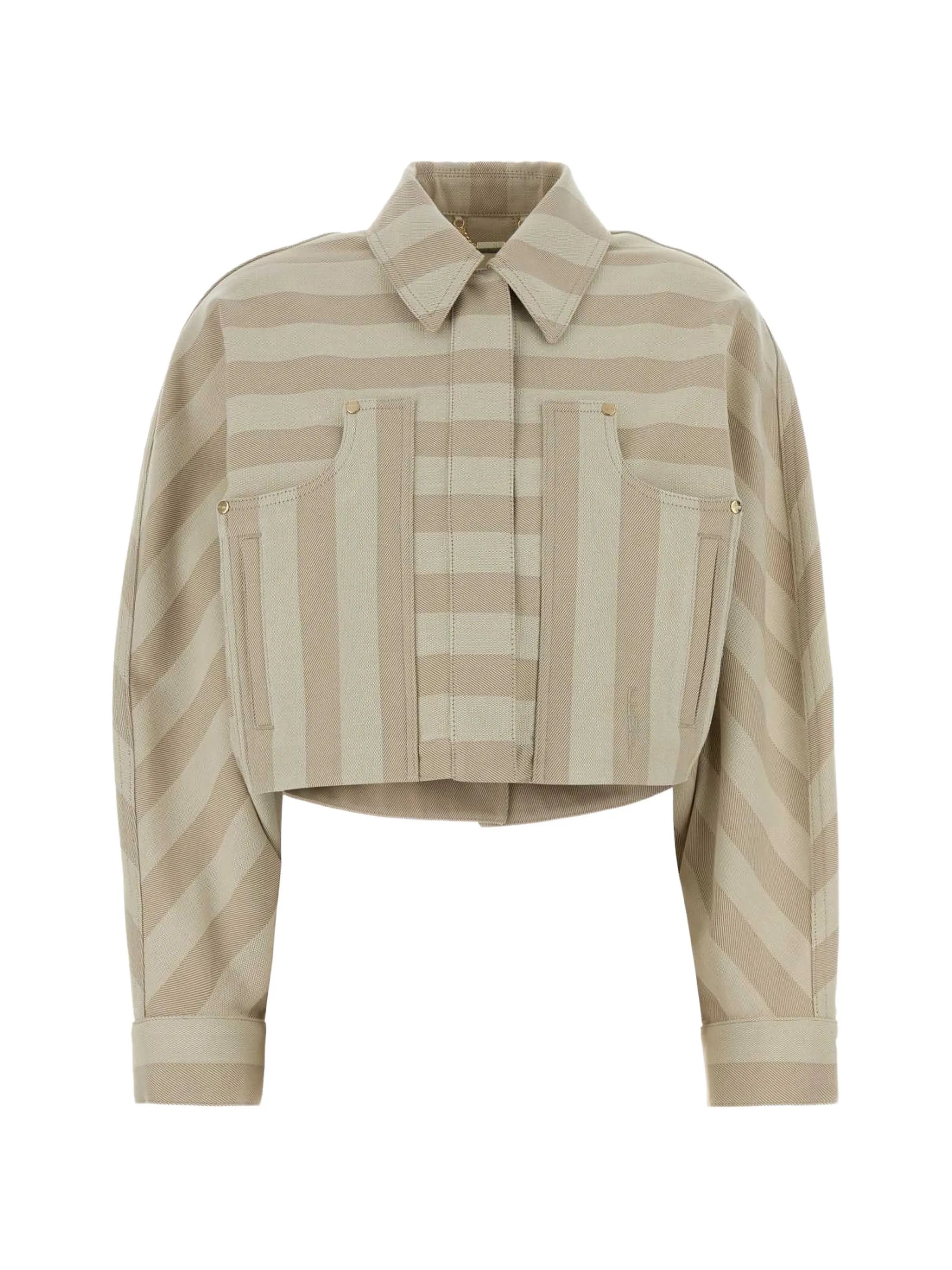 striped drill jacket