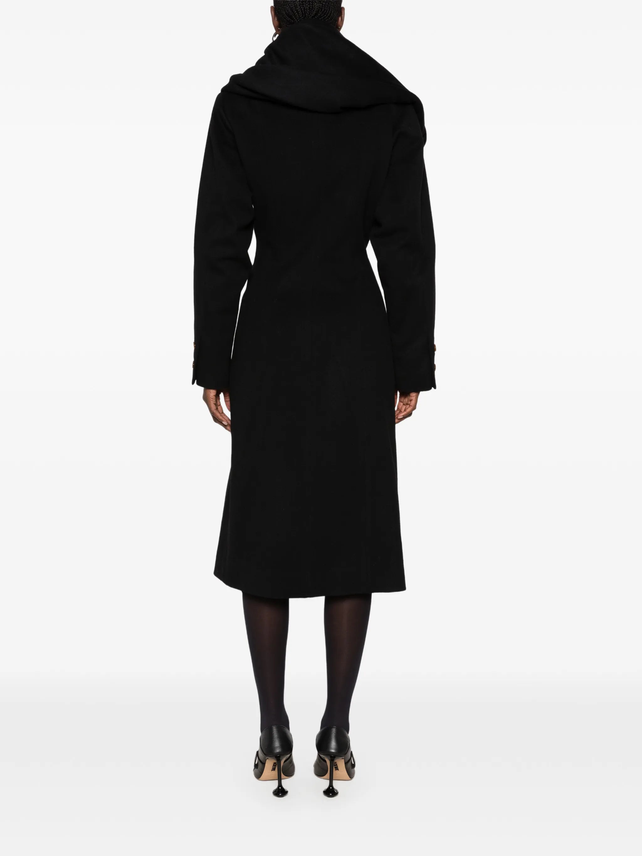 Marilyn draped-collar coat