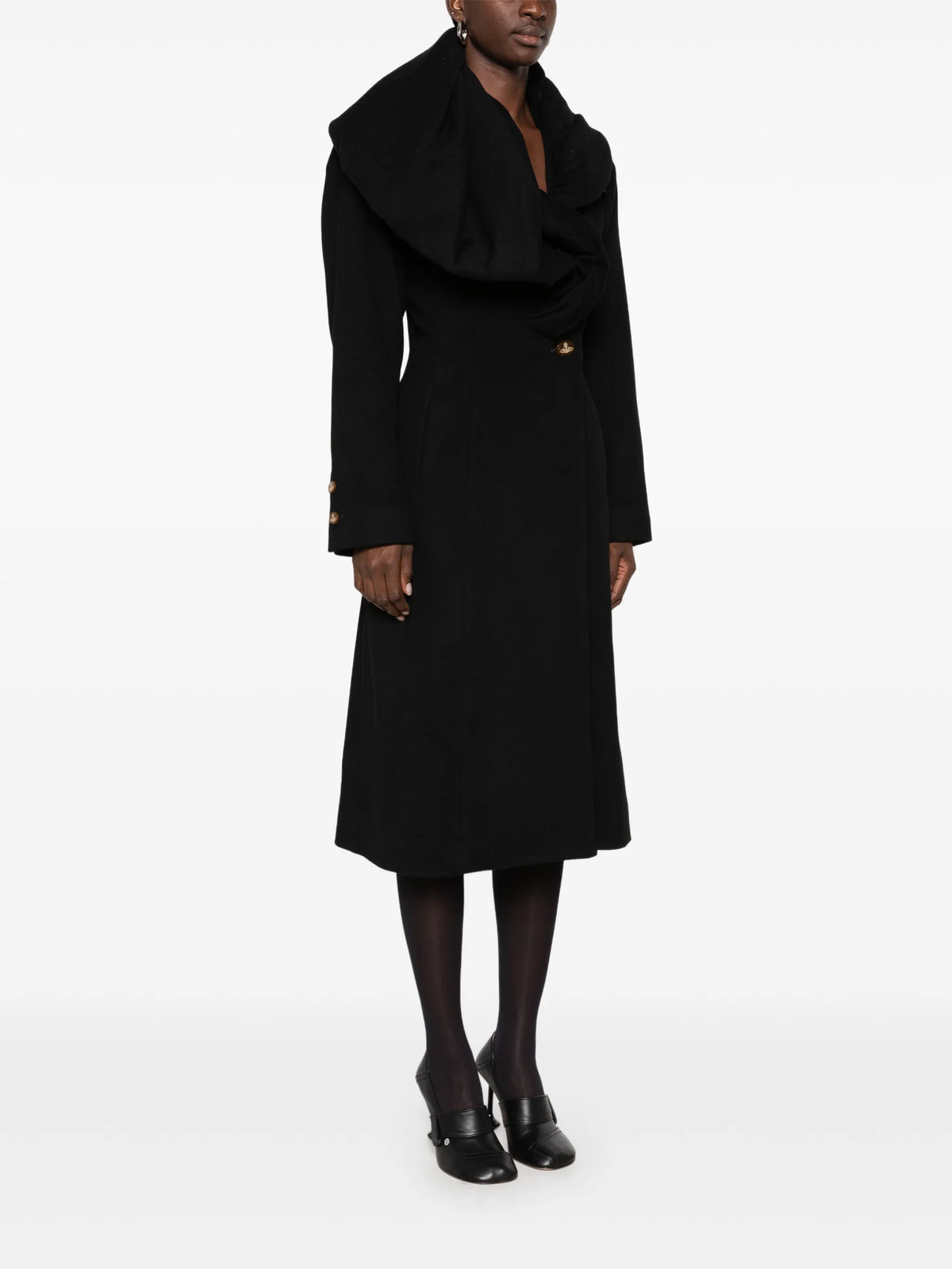 Marilyn draped-collar coat