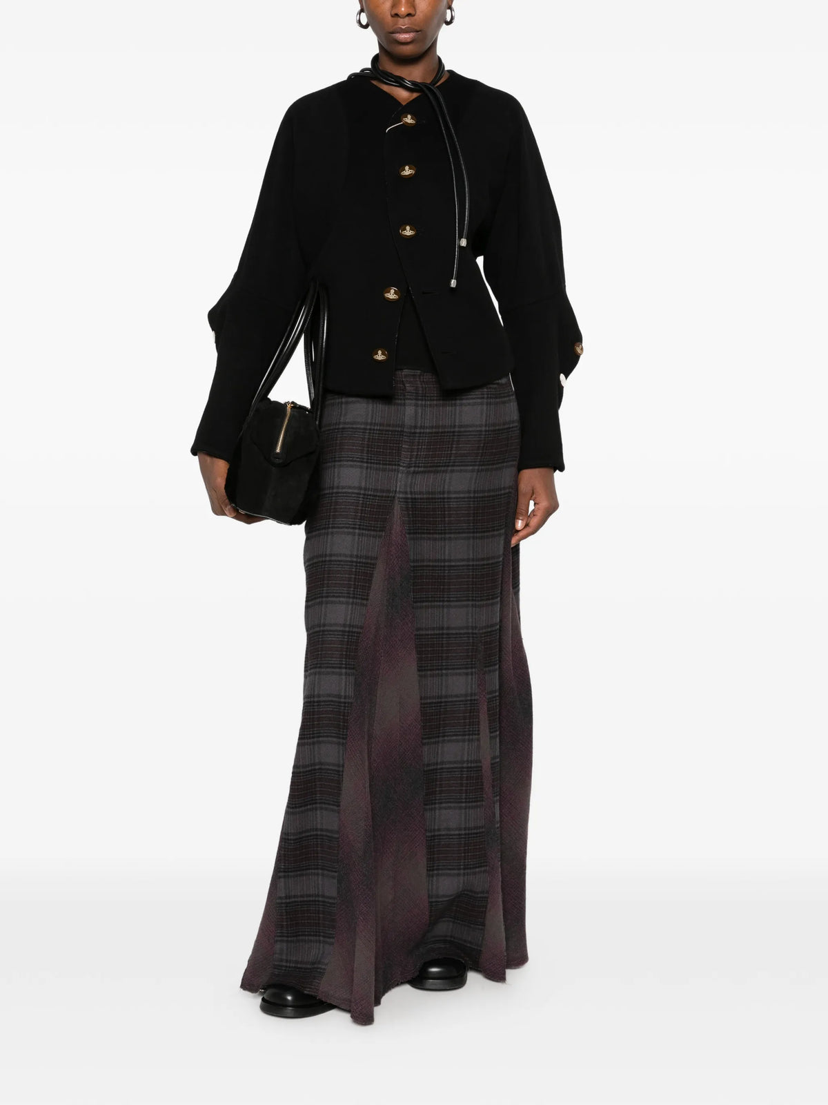 Pourpoint button-fastening fitted jacket