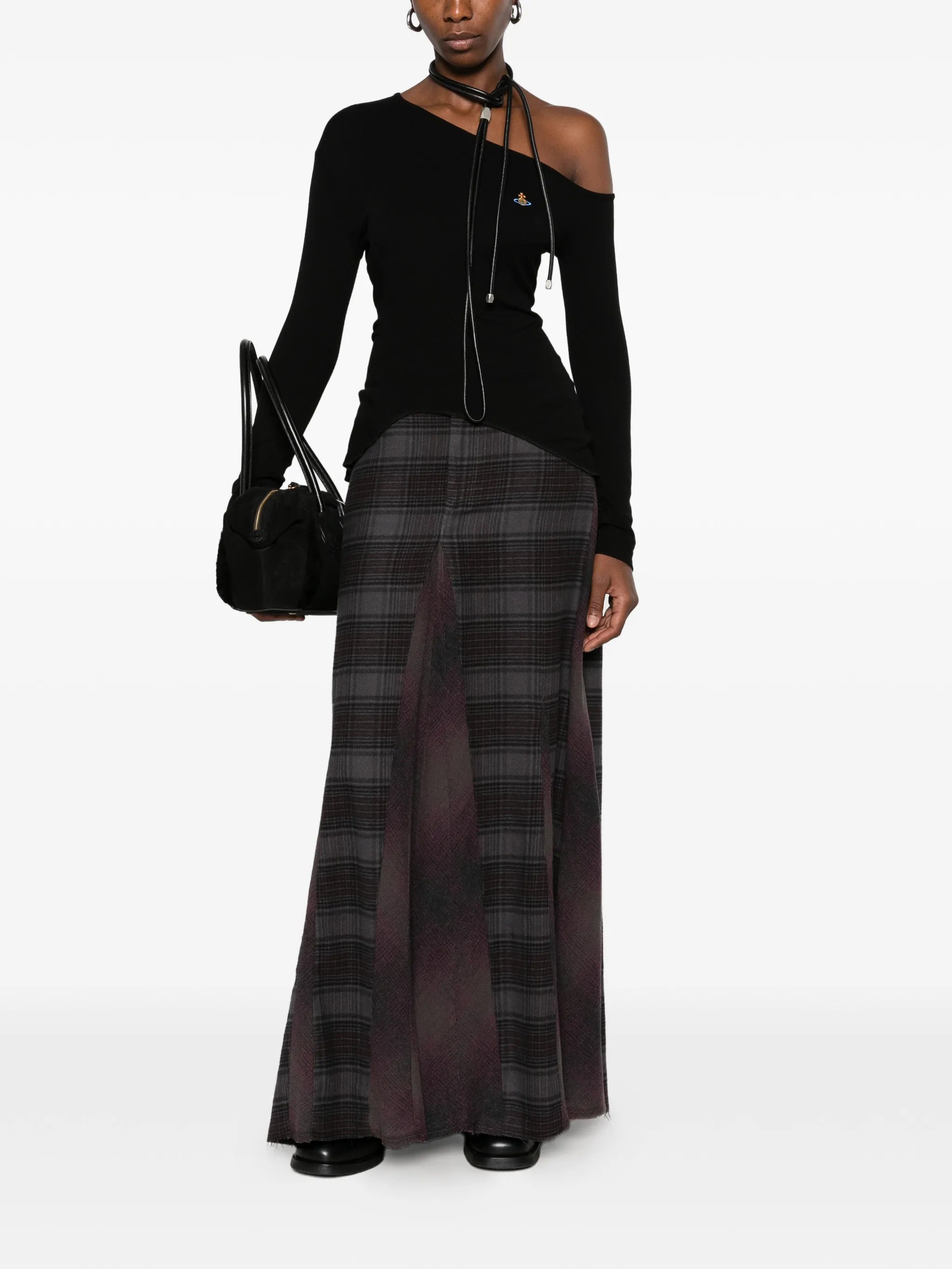 Orgy one-shoulder Orb-embroidered top