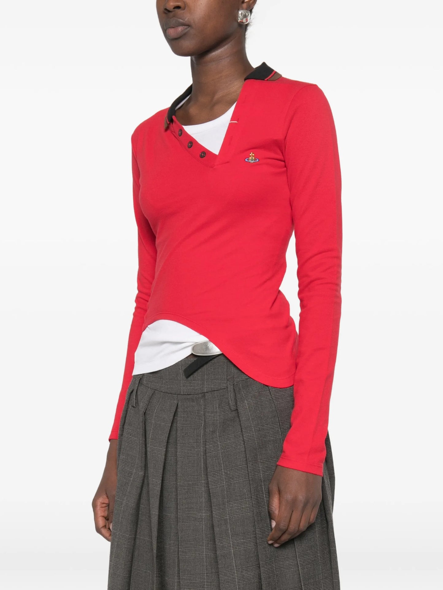 Glory asymmetric-collar polo shirt