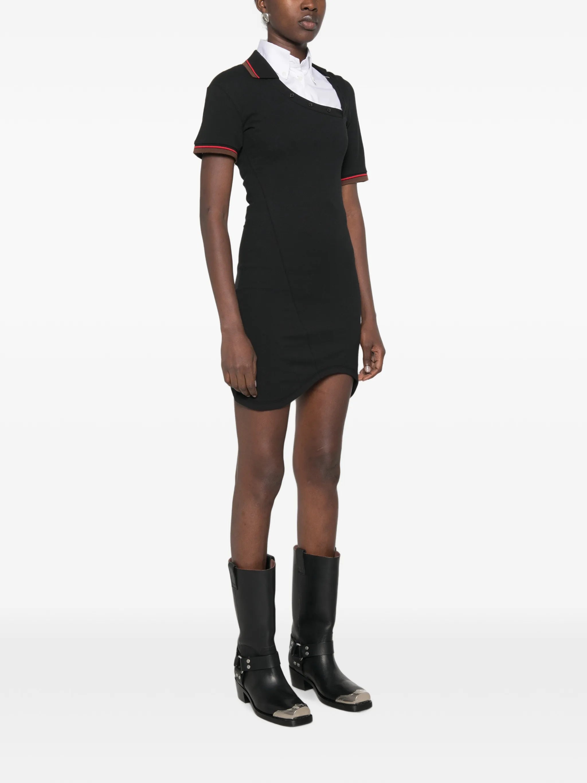 Glory asymmetric polo mini dress