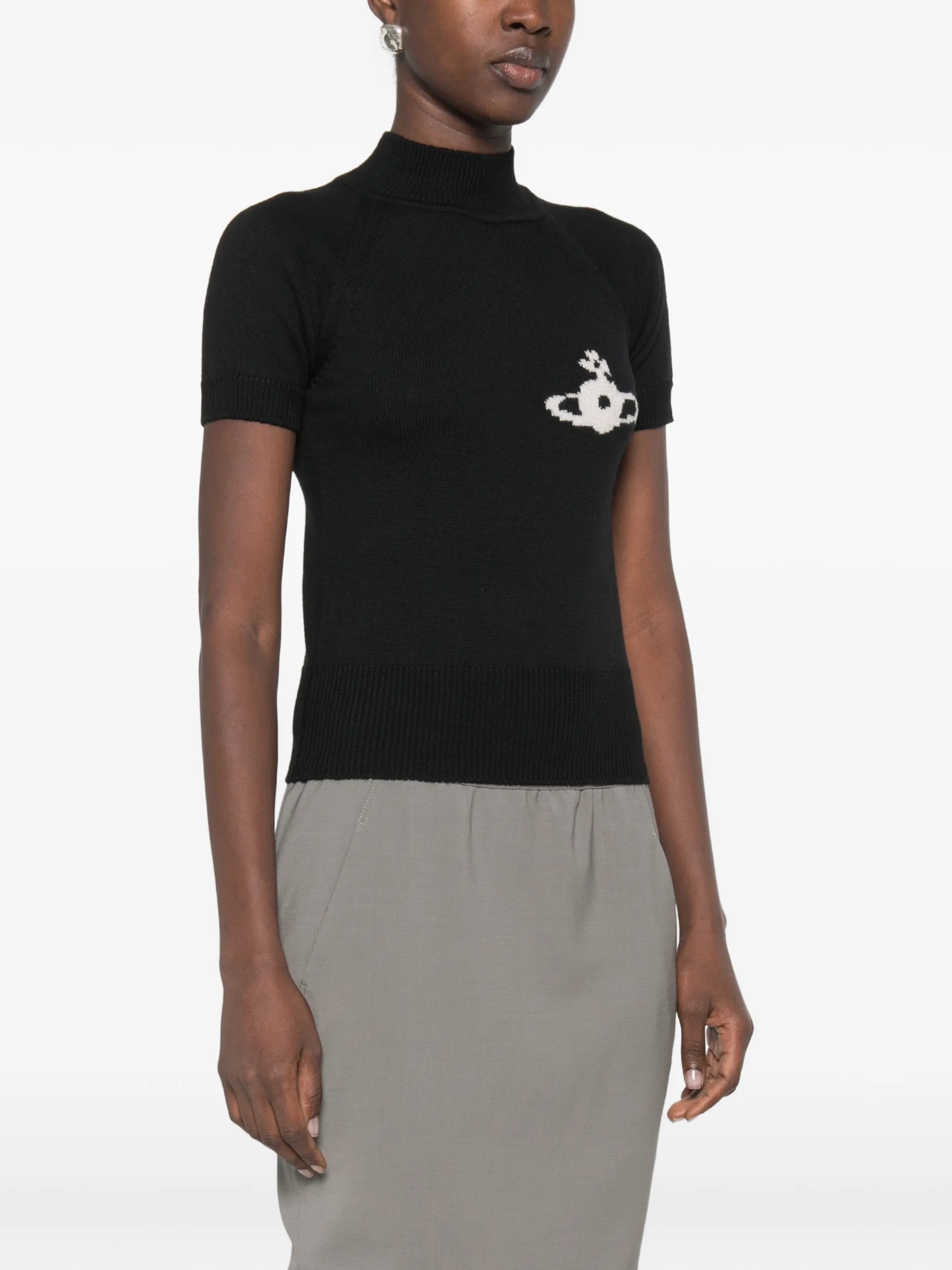 Orb-motif turtleneck sweater