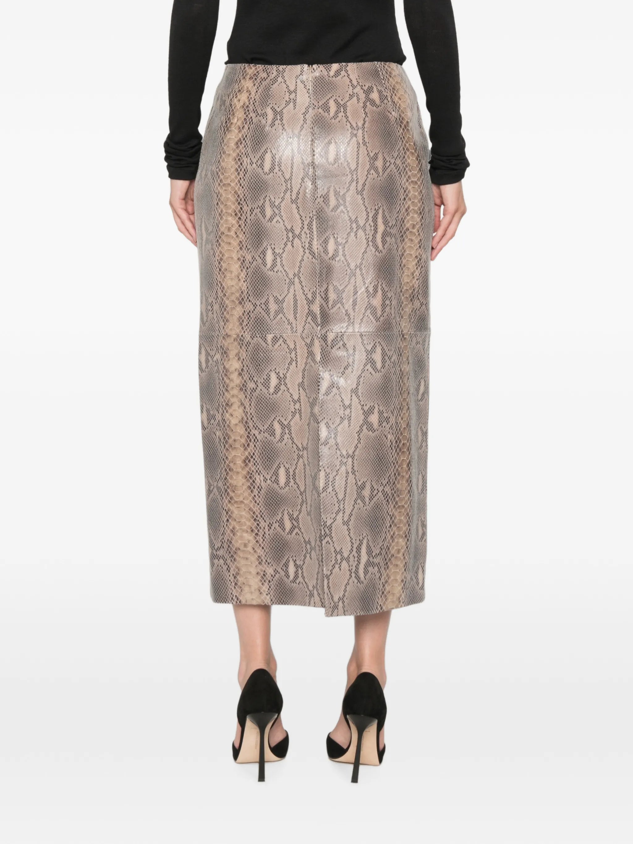Chloe python-print midi skirt