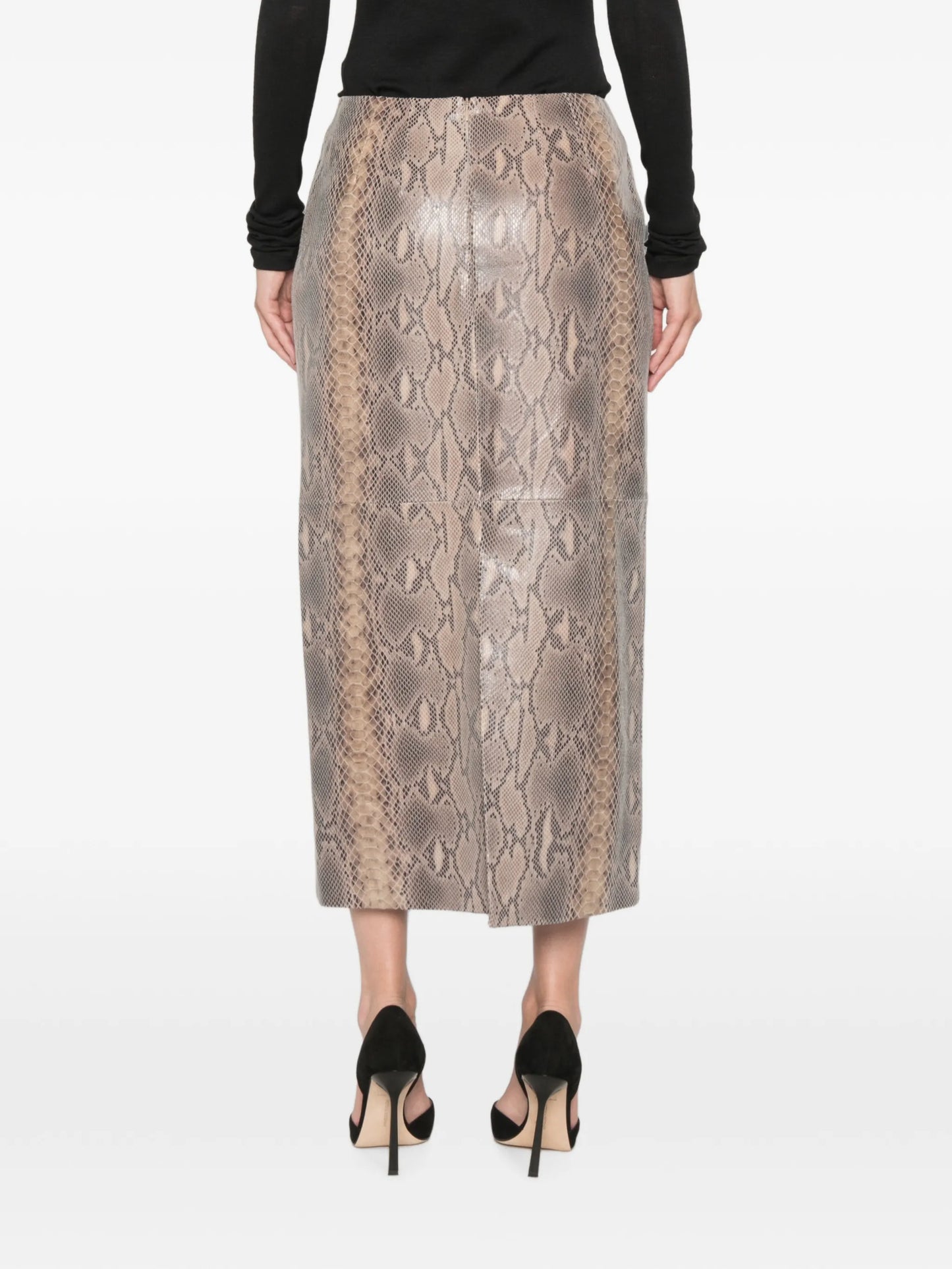 Chloe python-print midi skirt