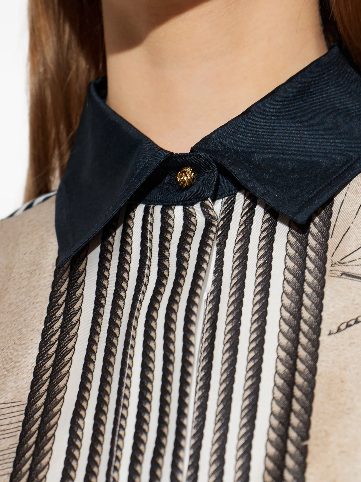 nautical-print long-sleeve shirt