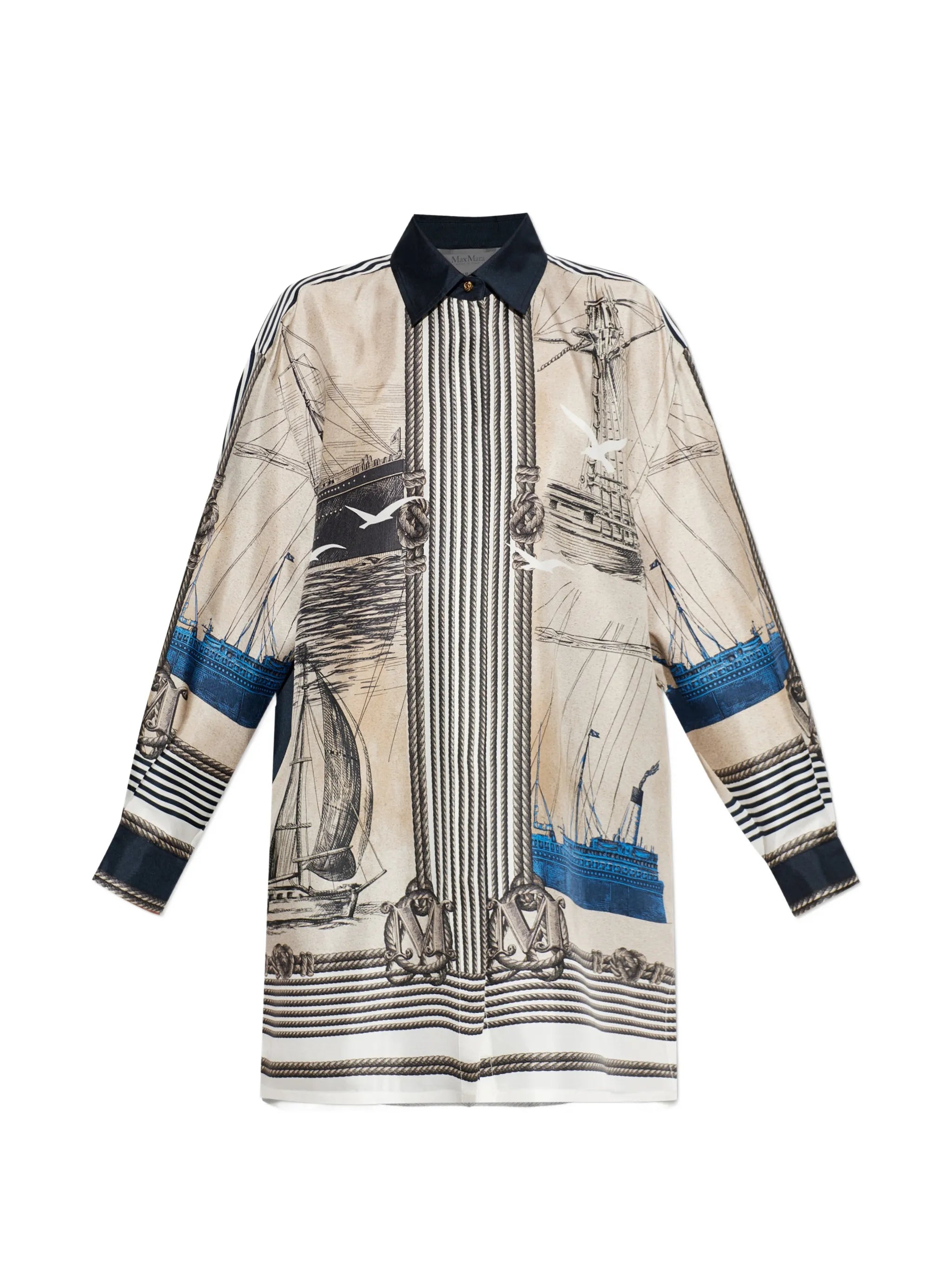 Teglia nautical-print silk shirt