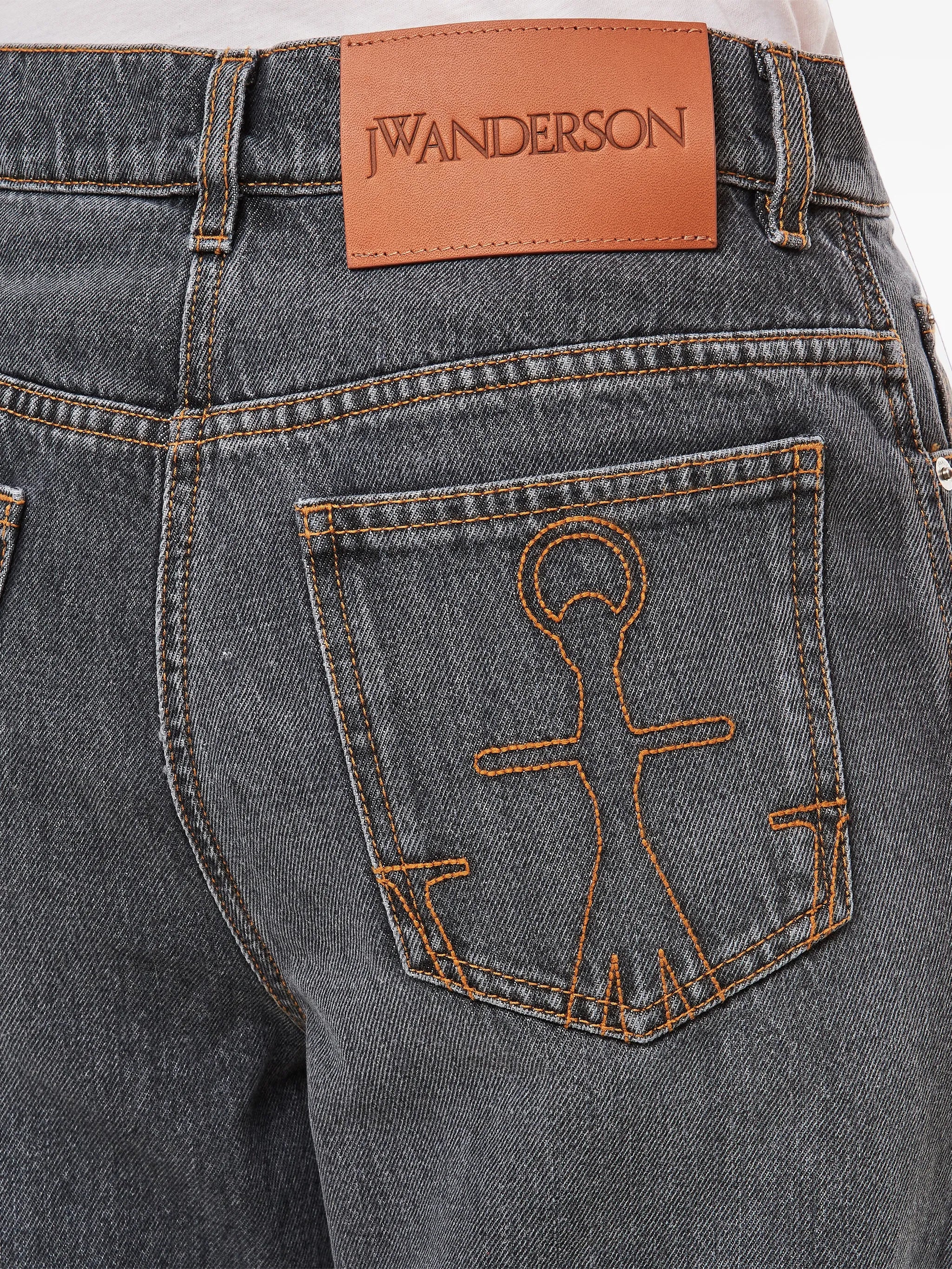 Anchor-logo cut-out jeans