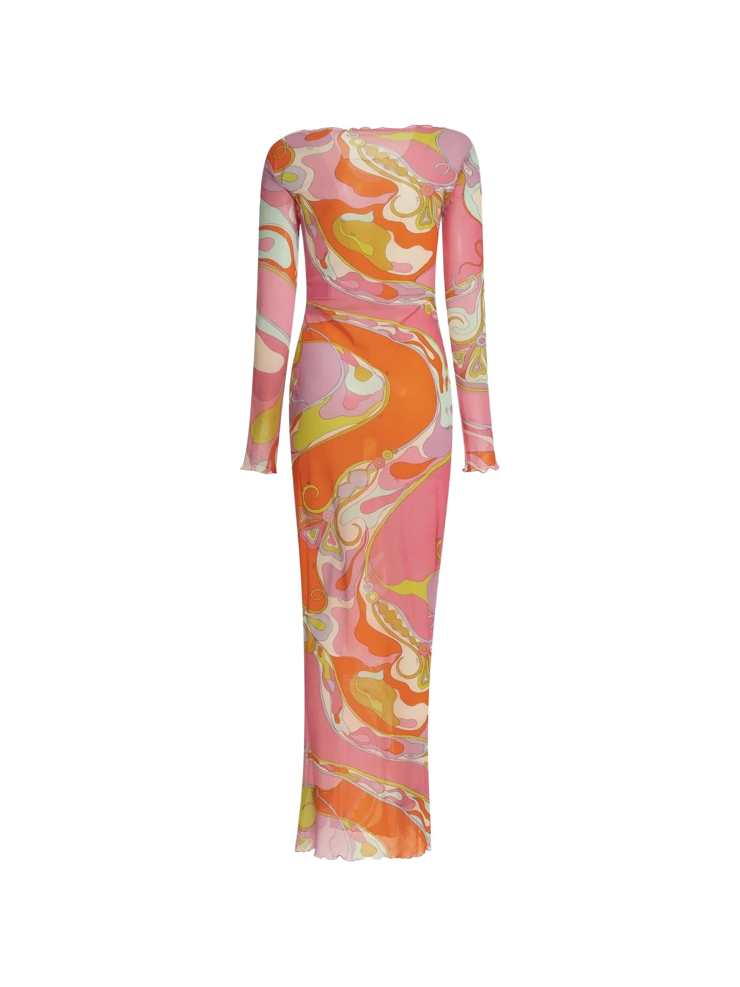 Iride-print boat-neck dress