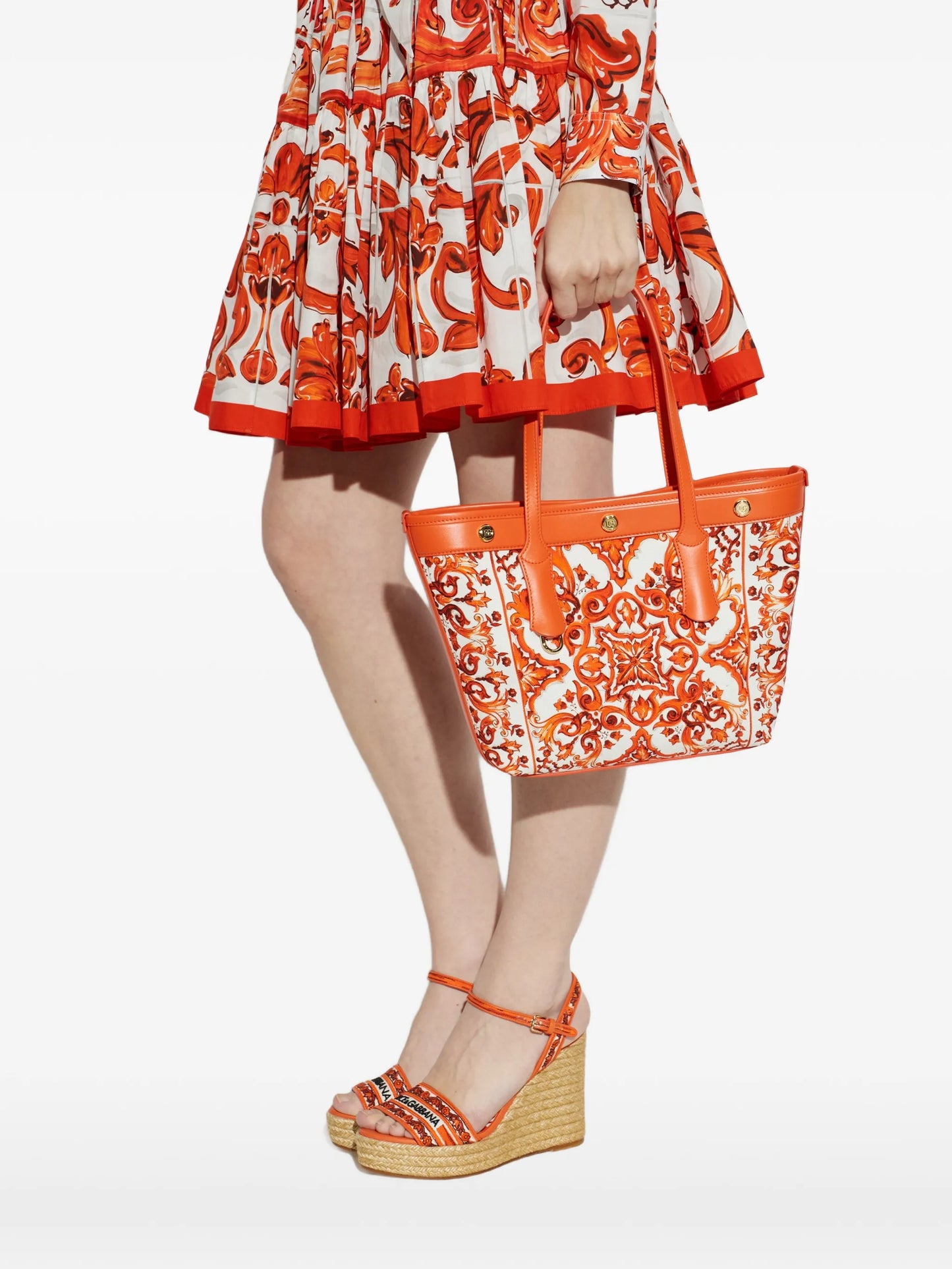 small Atene majolica-print tote bag