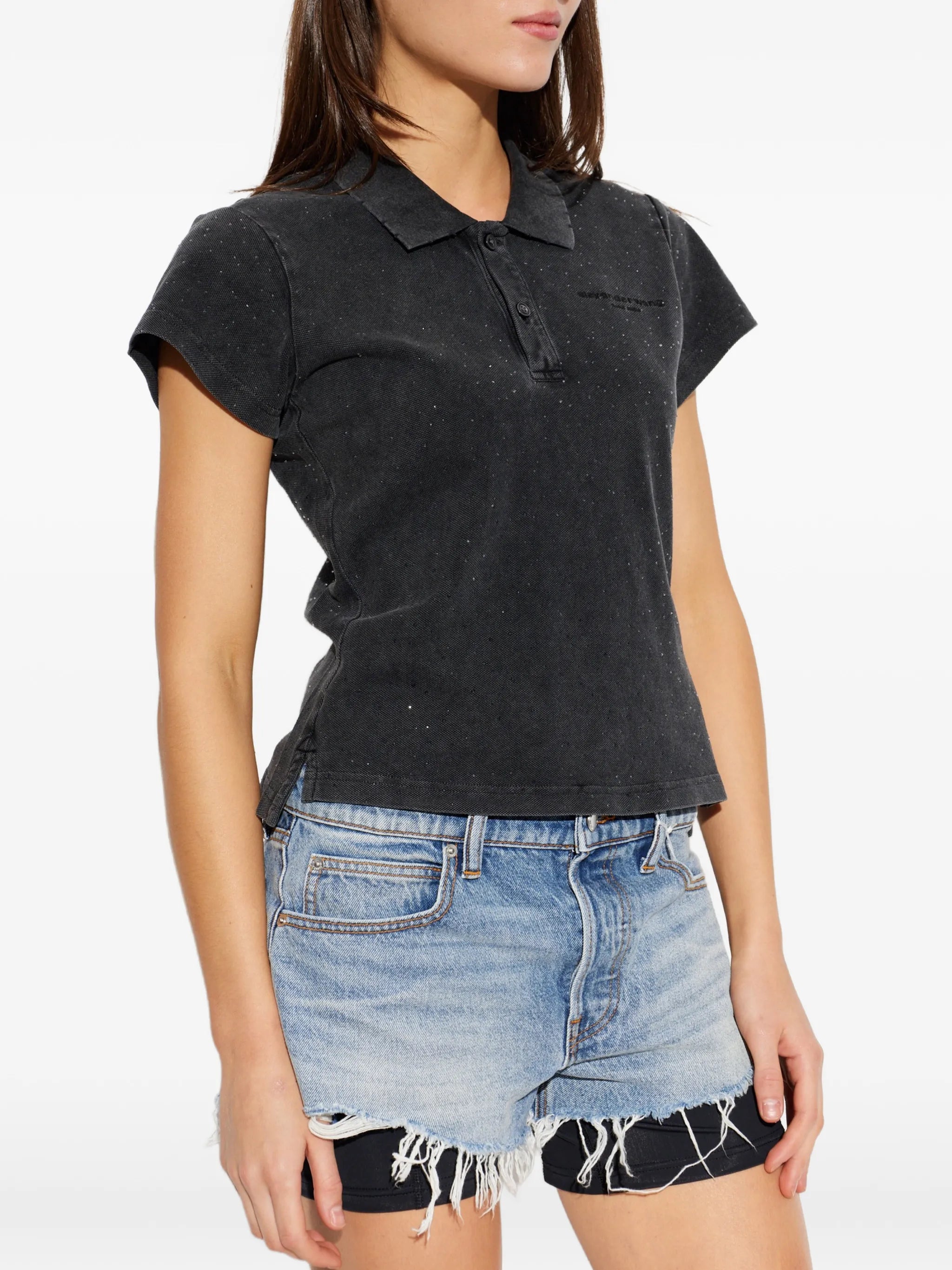 crystal-embellished polo shirt