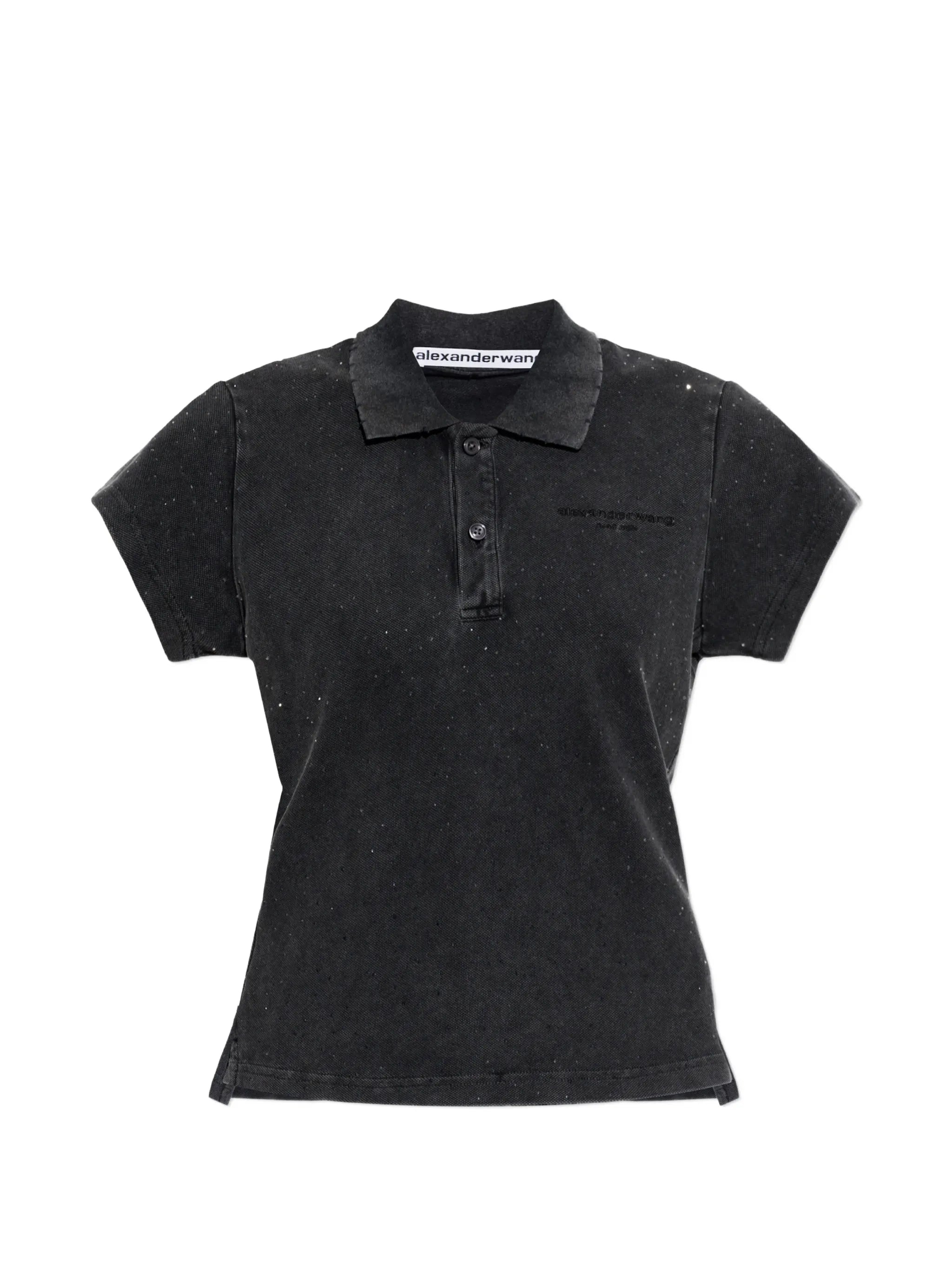 crystal-embellished polo shirt