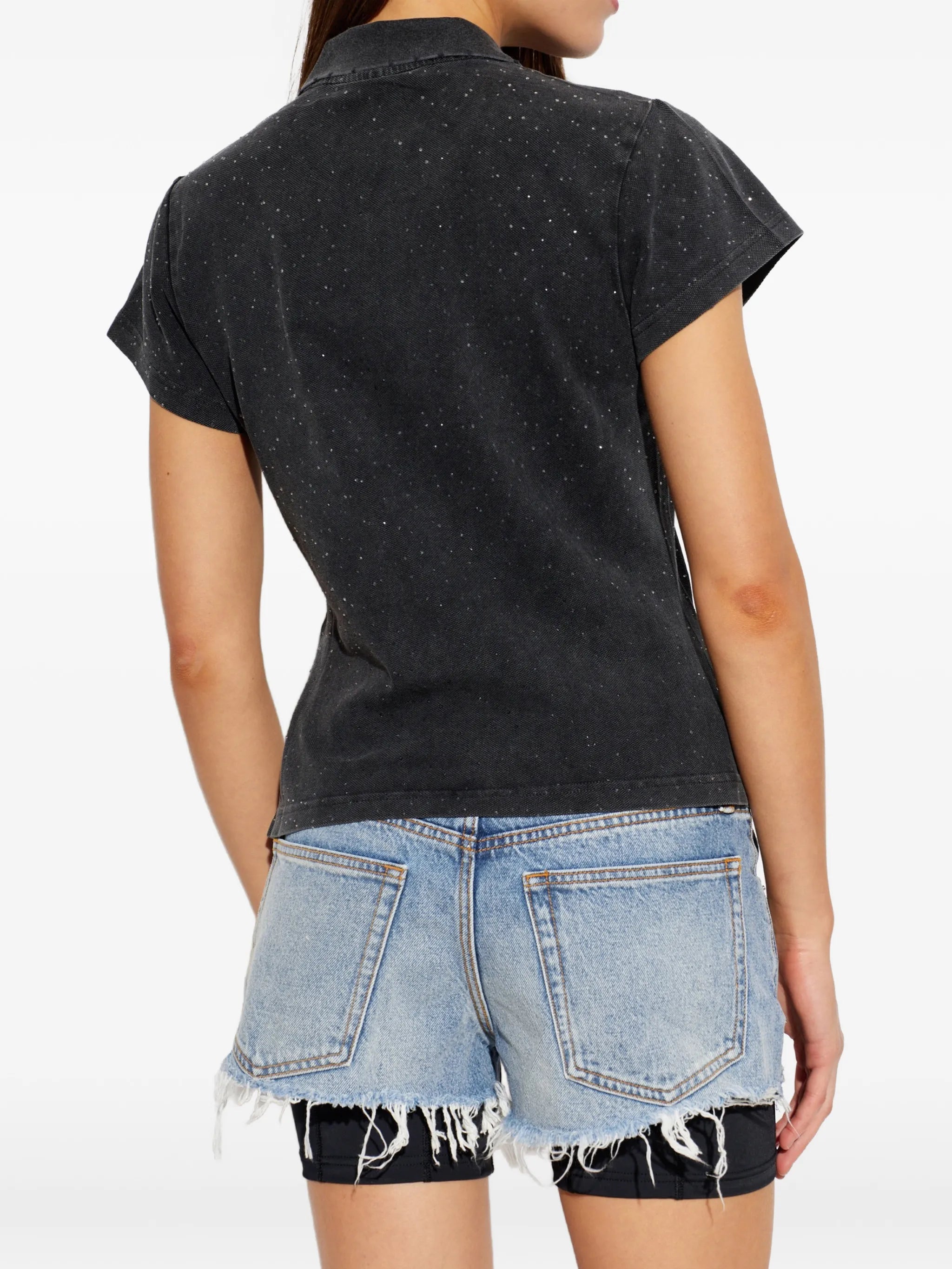 crystal-embellished polo shirt