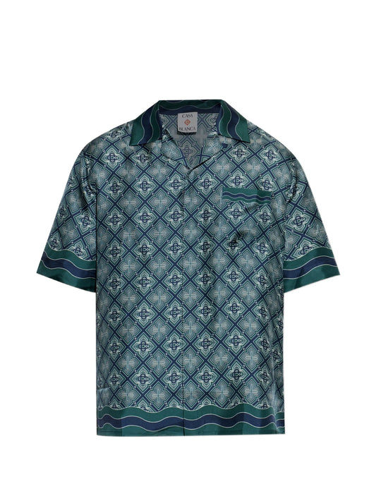 Radiating Monogram silk short-sleeve shirt