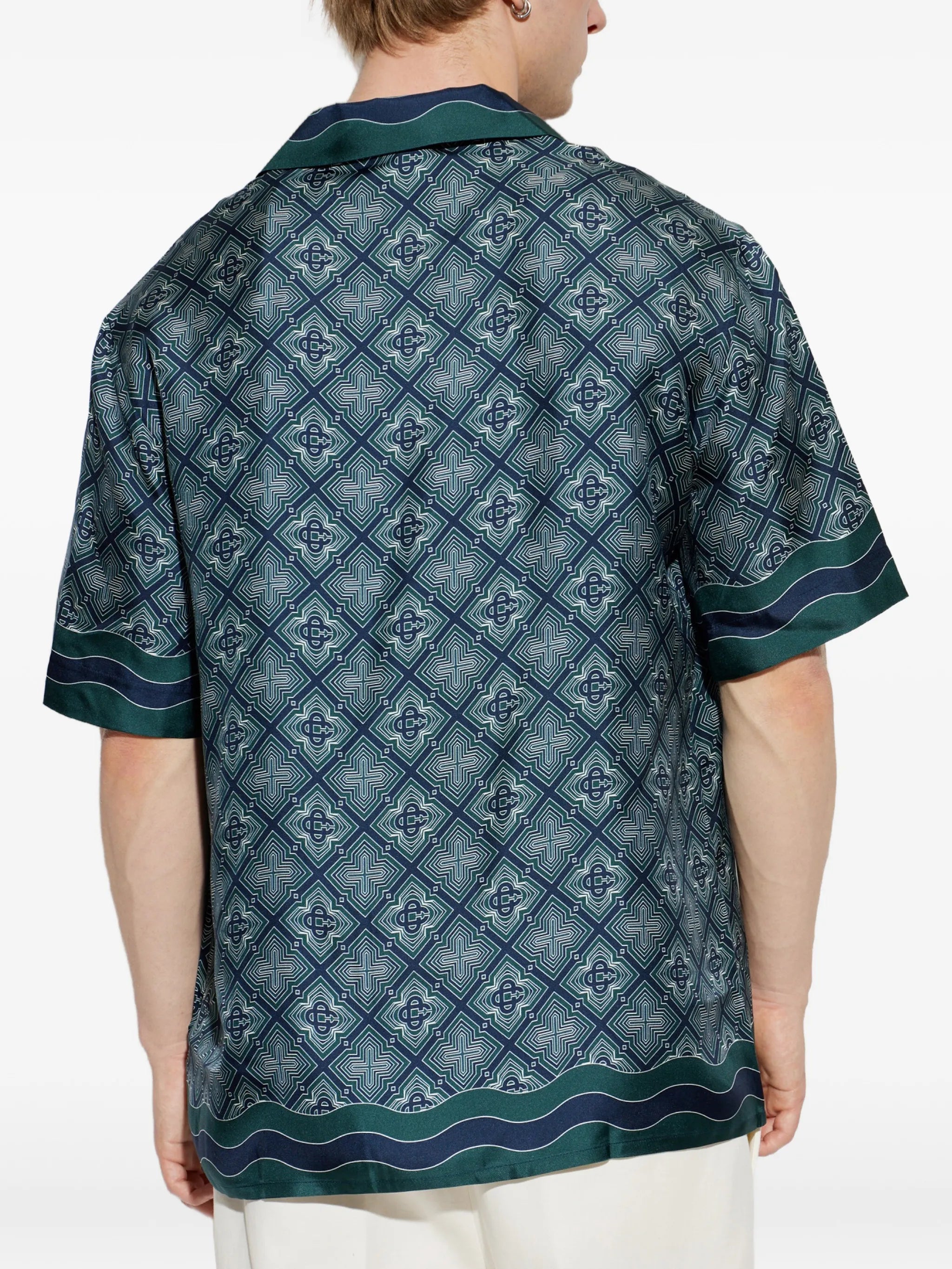 Radiating Monogram silk short-sleeve shirt