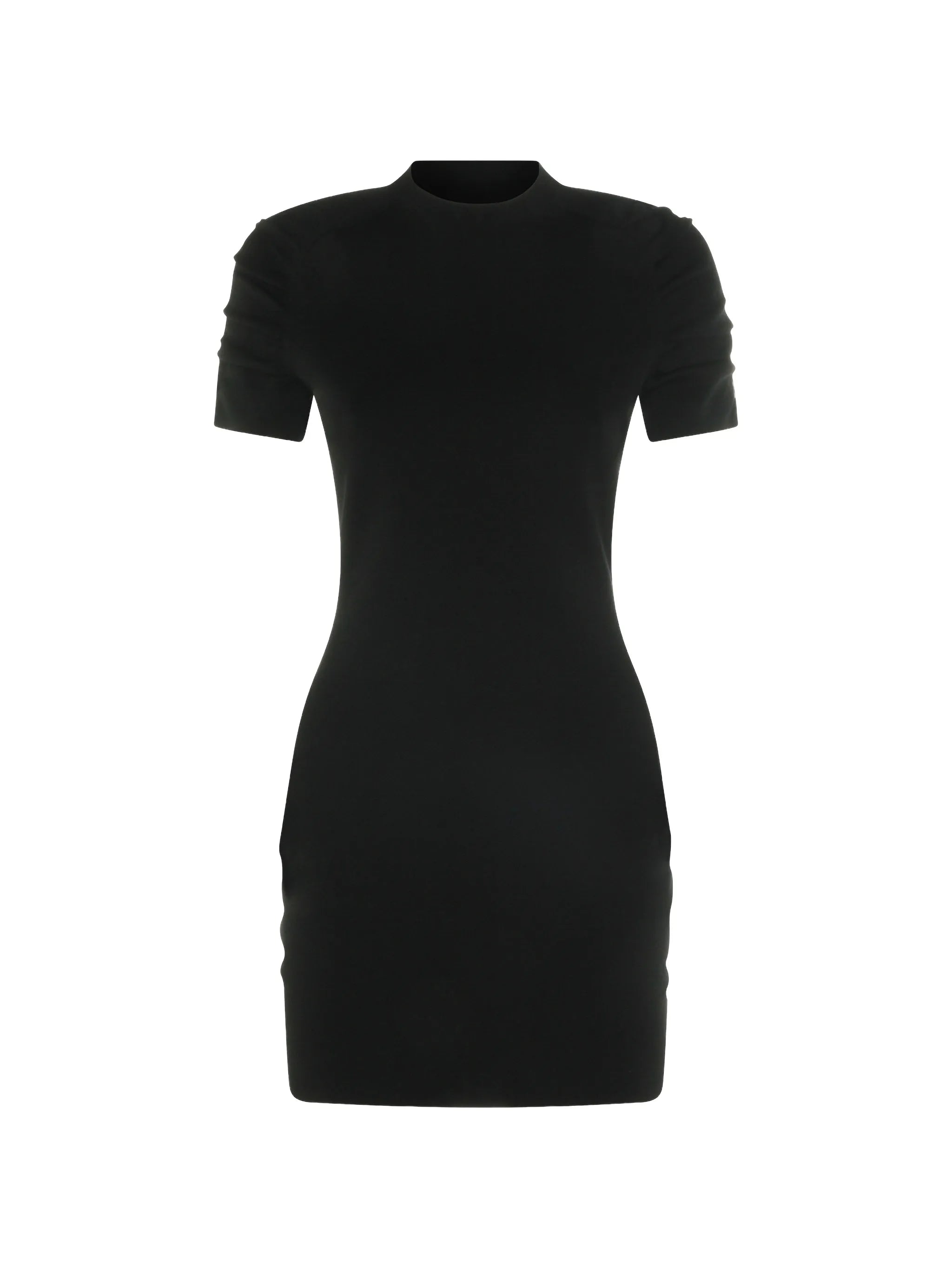 logo-print ruched-sleeve dress