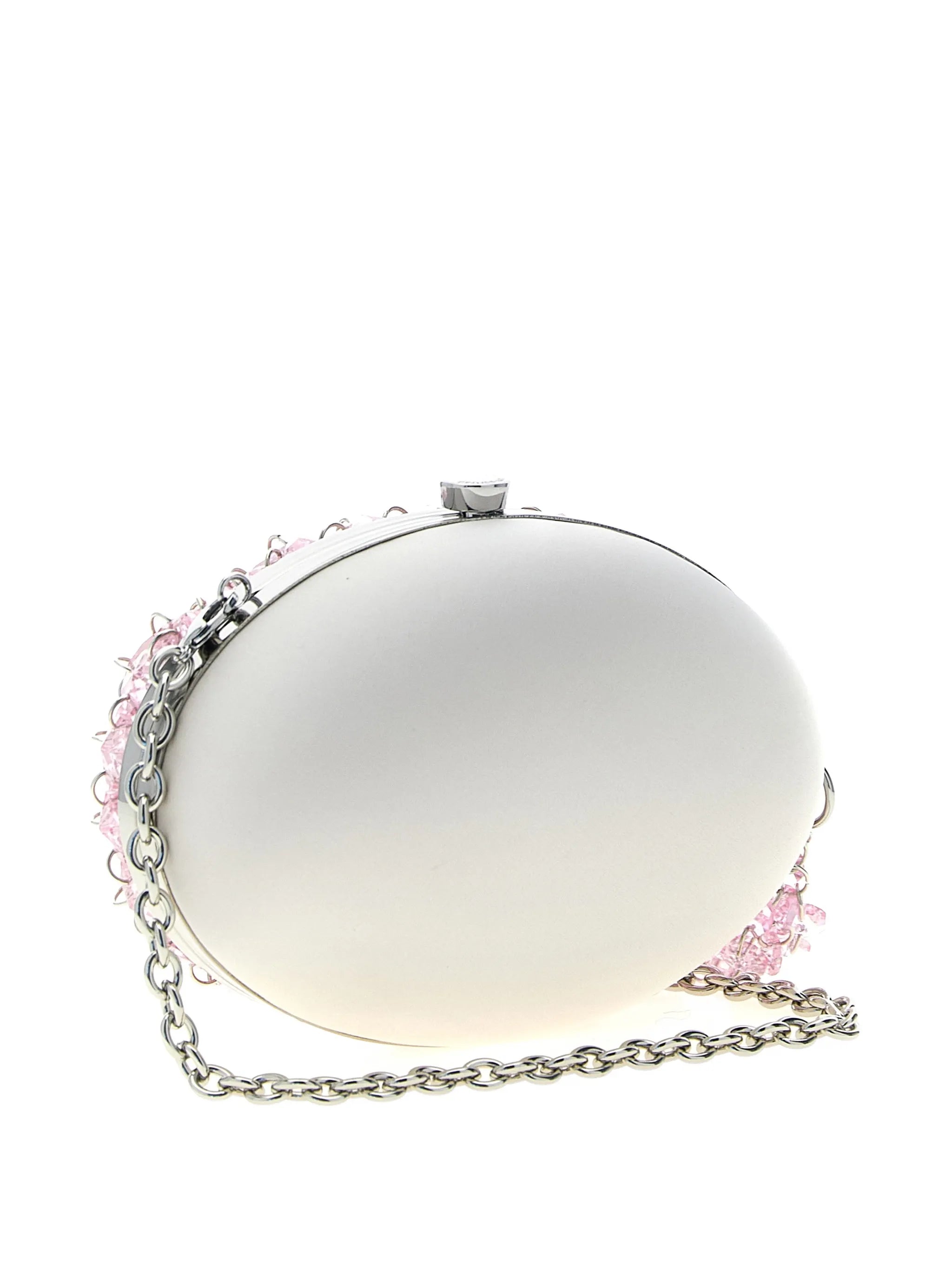 oval crystal chain clutch bag