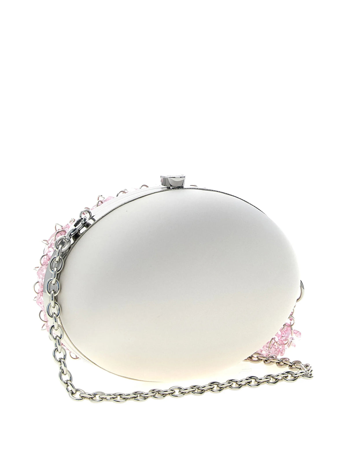 oval crystal chain clutch bag