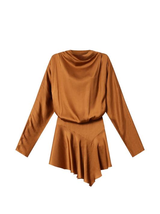Neline draped satin dress