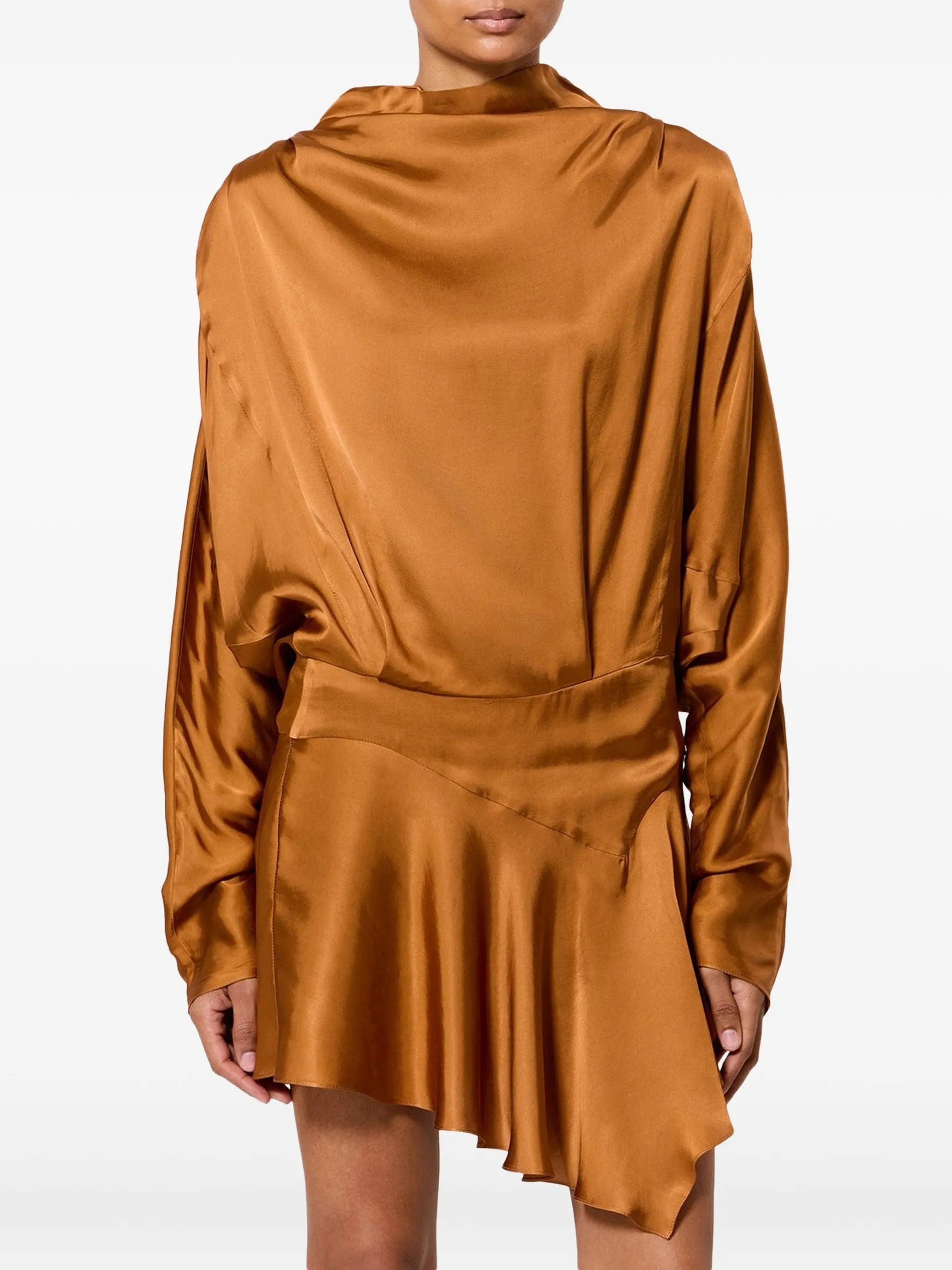 Neline draped satin dress