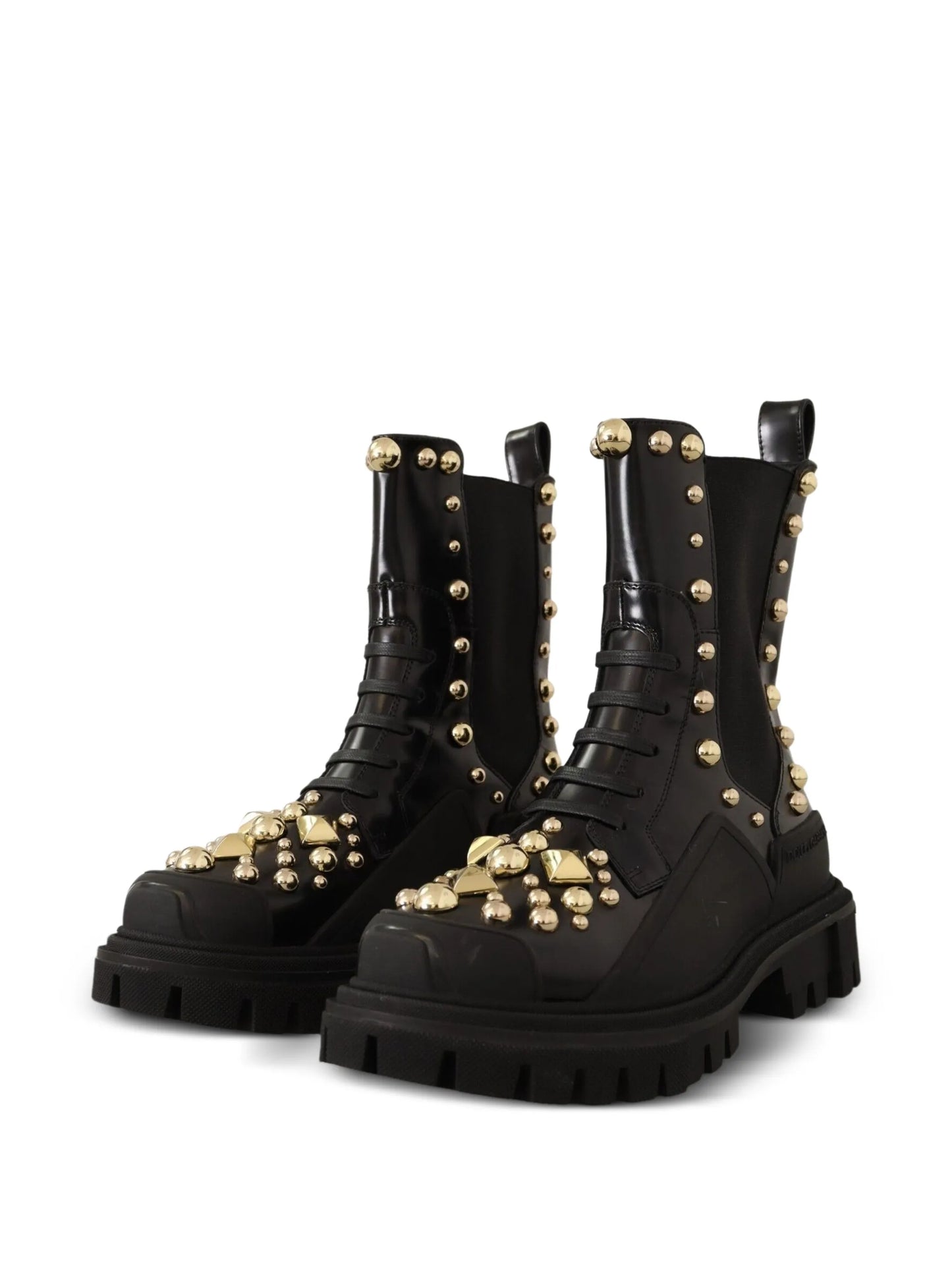 studded leather combat boots