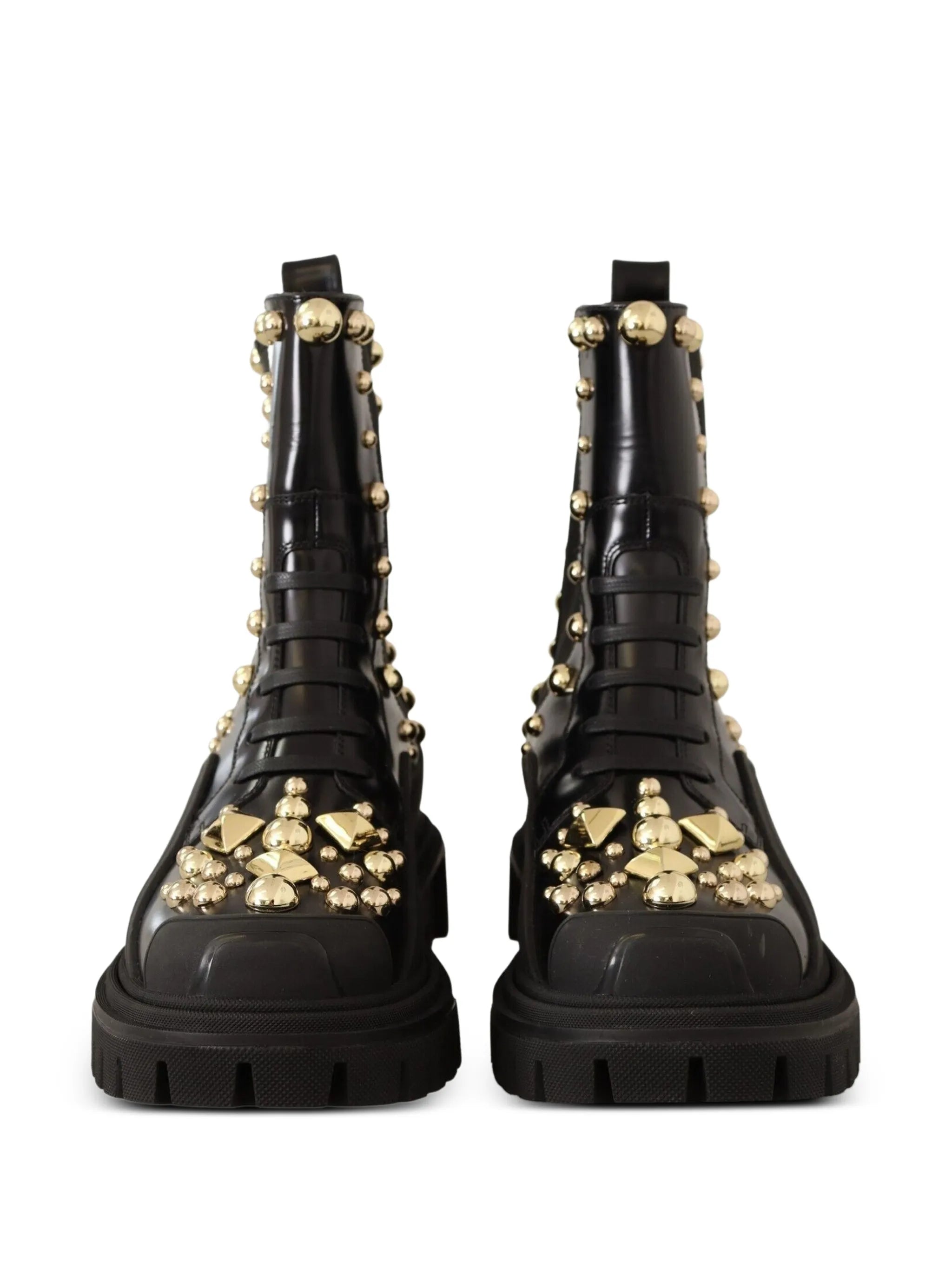 studded leather combat boots