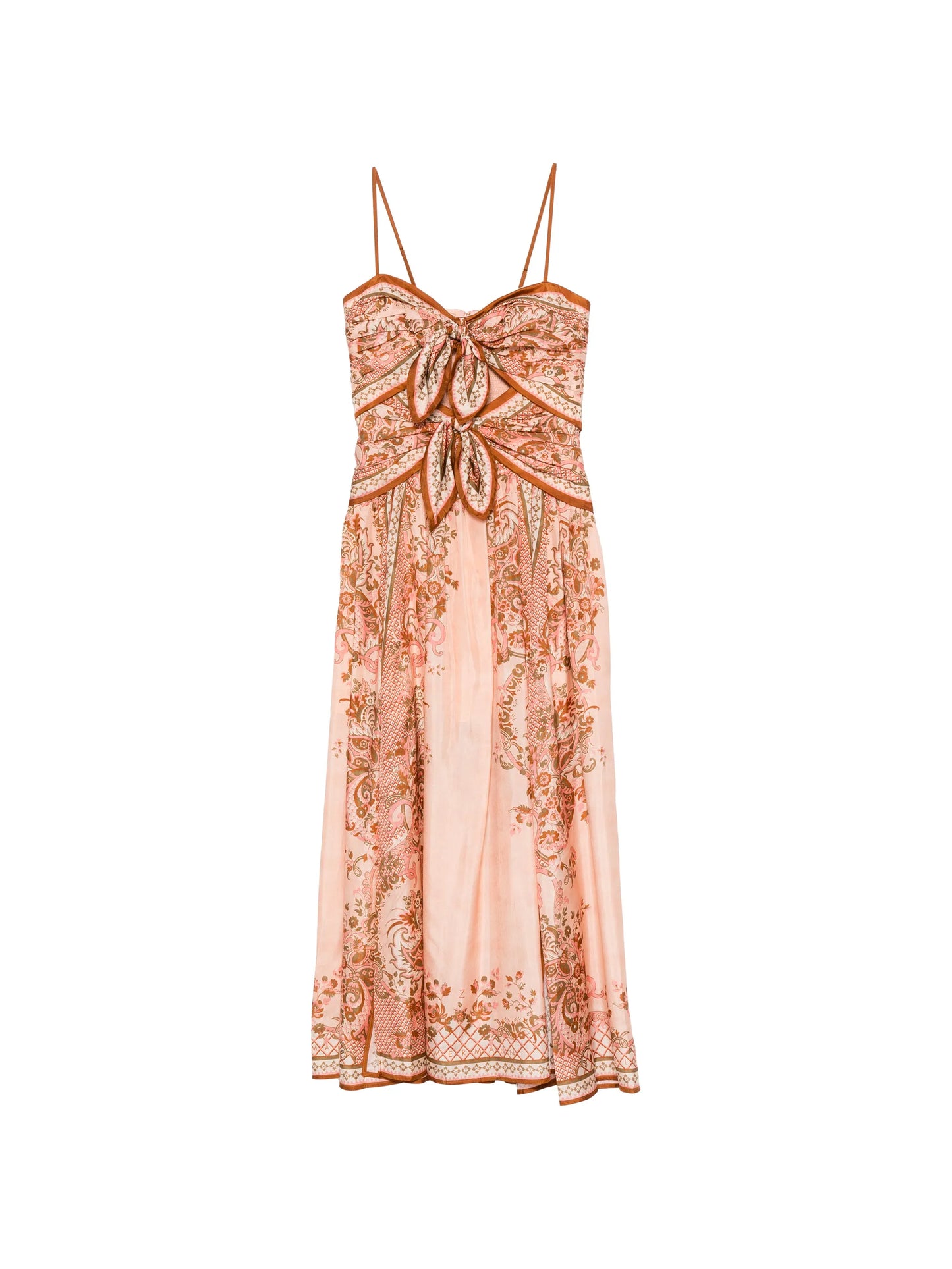 Aster paisley-print knot-detail midi dress