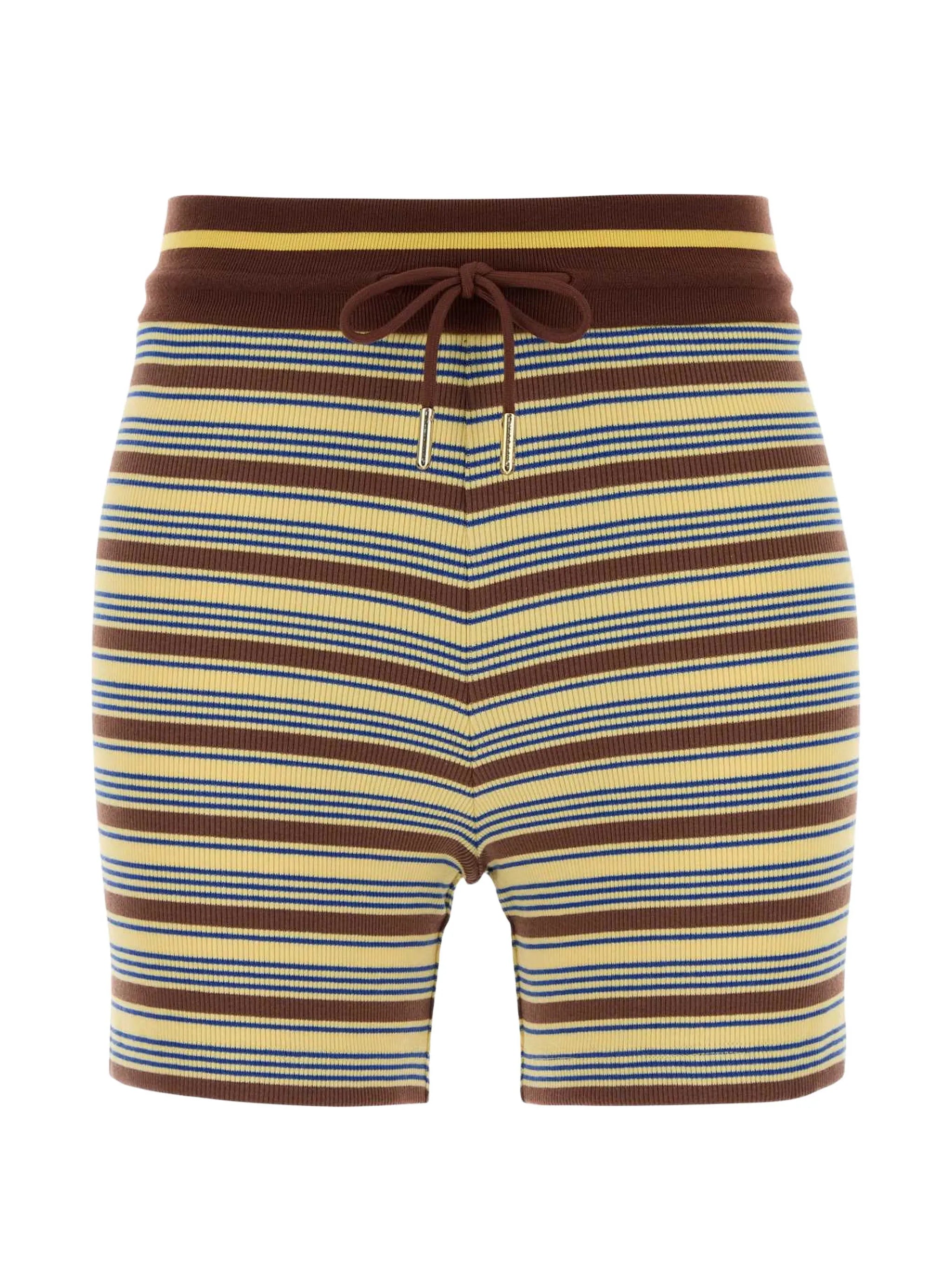 striped knit shorts