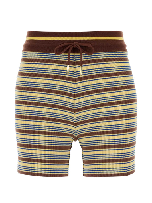 striped knit shorts