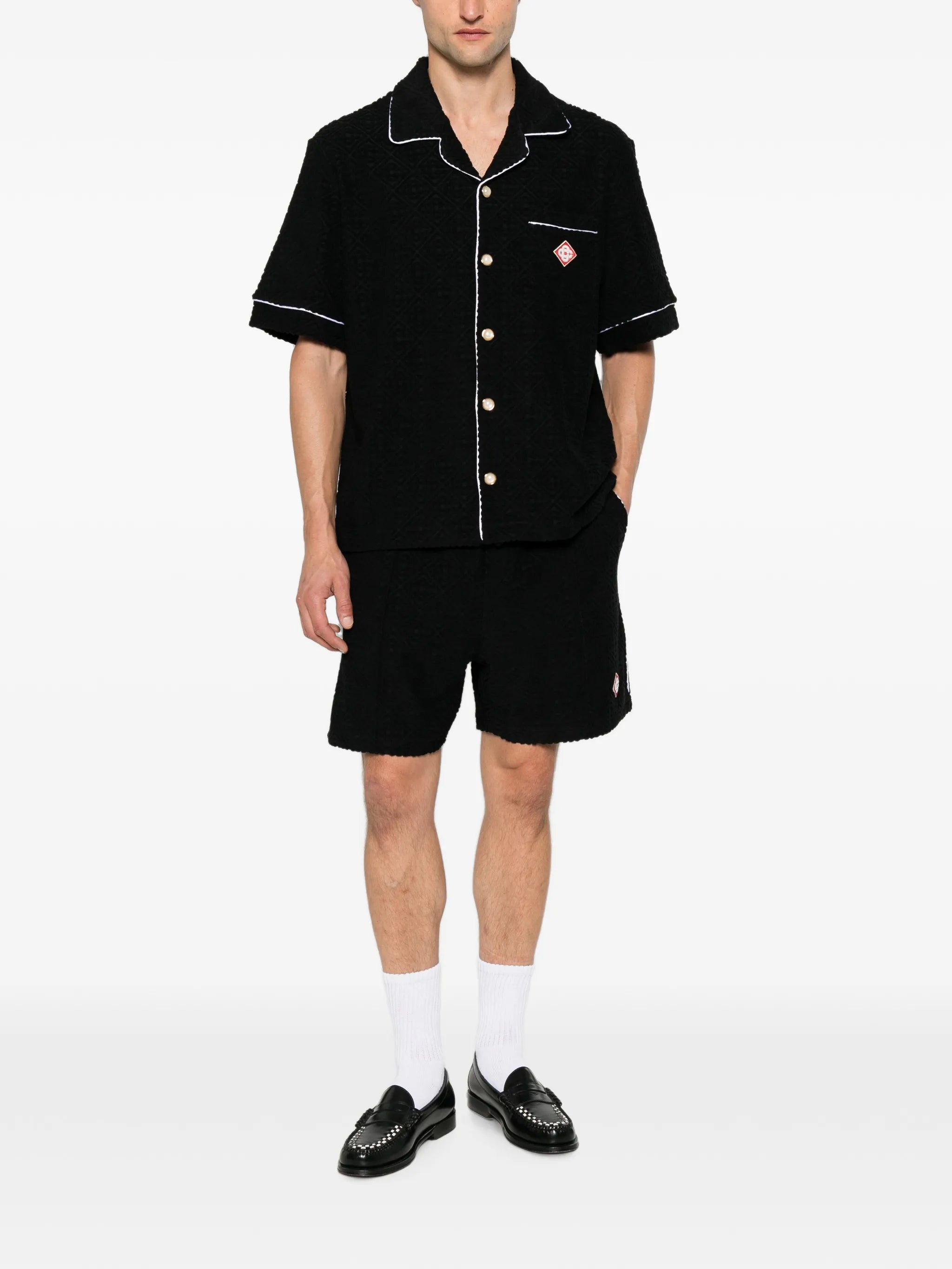 black towelling shorts