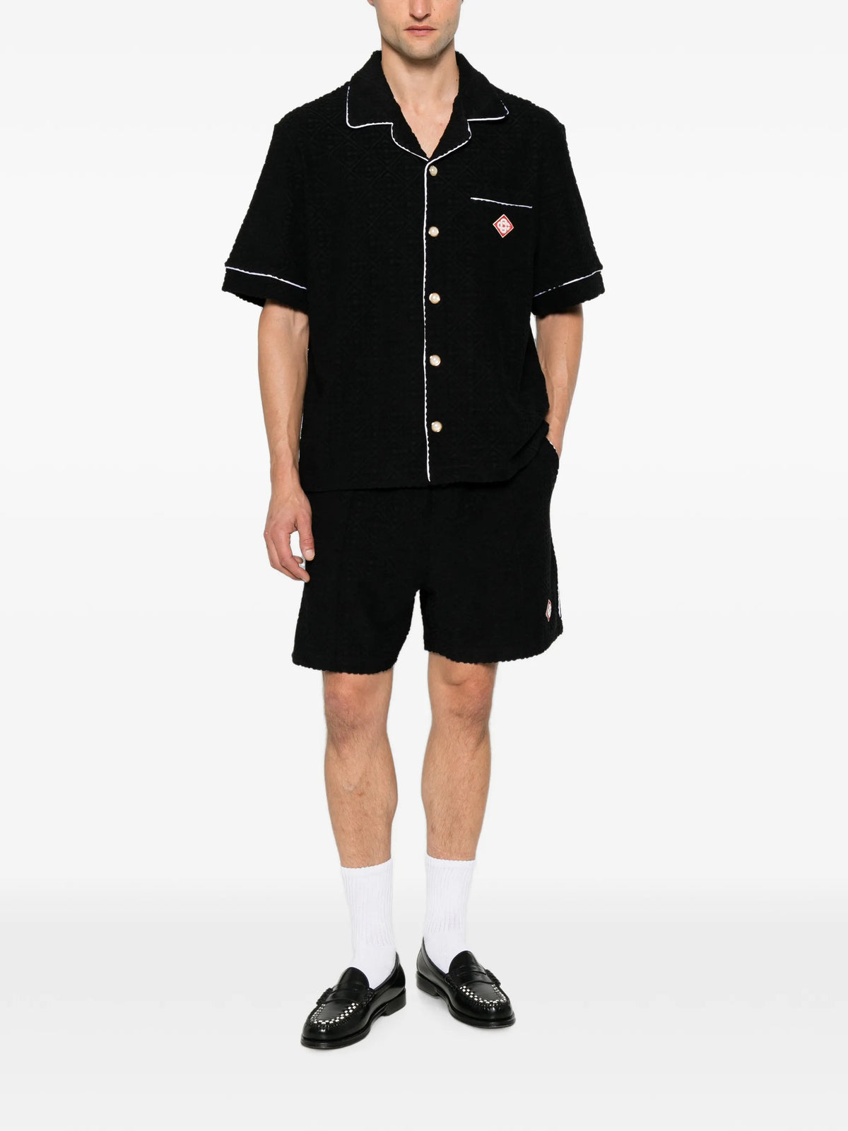 black towelling shorts