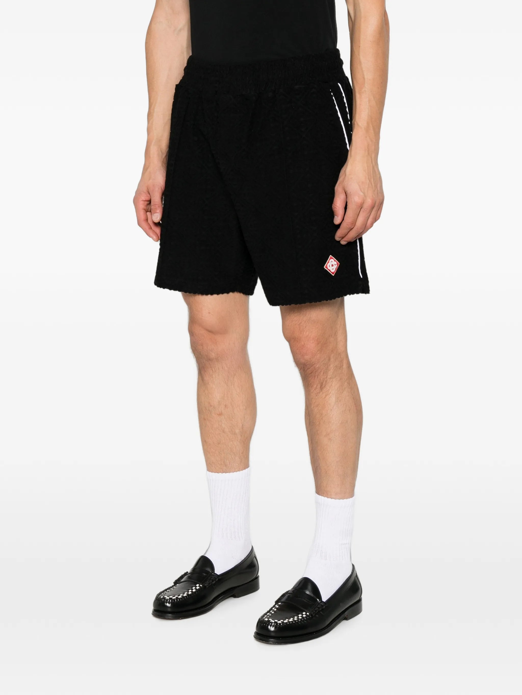 black towelling shorts