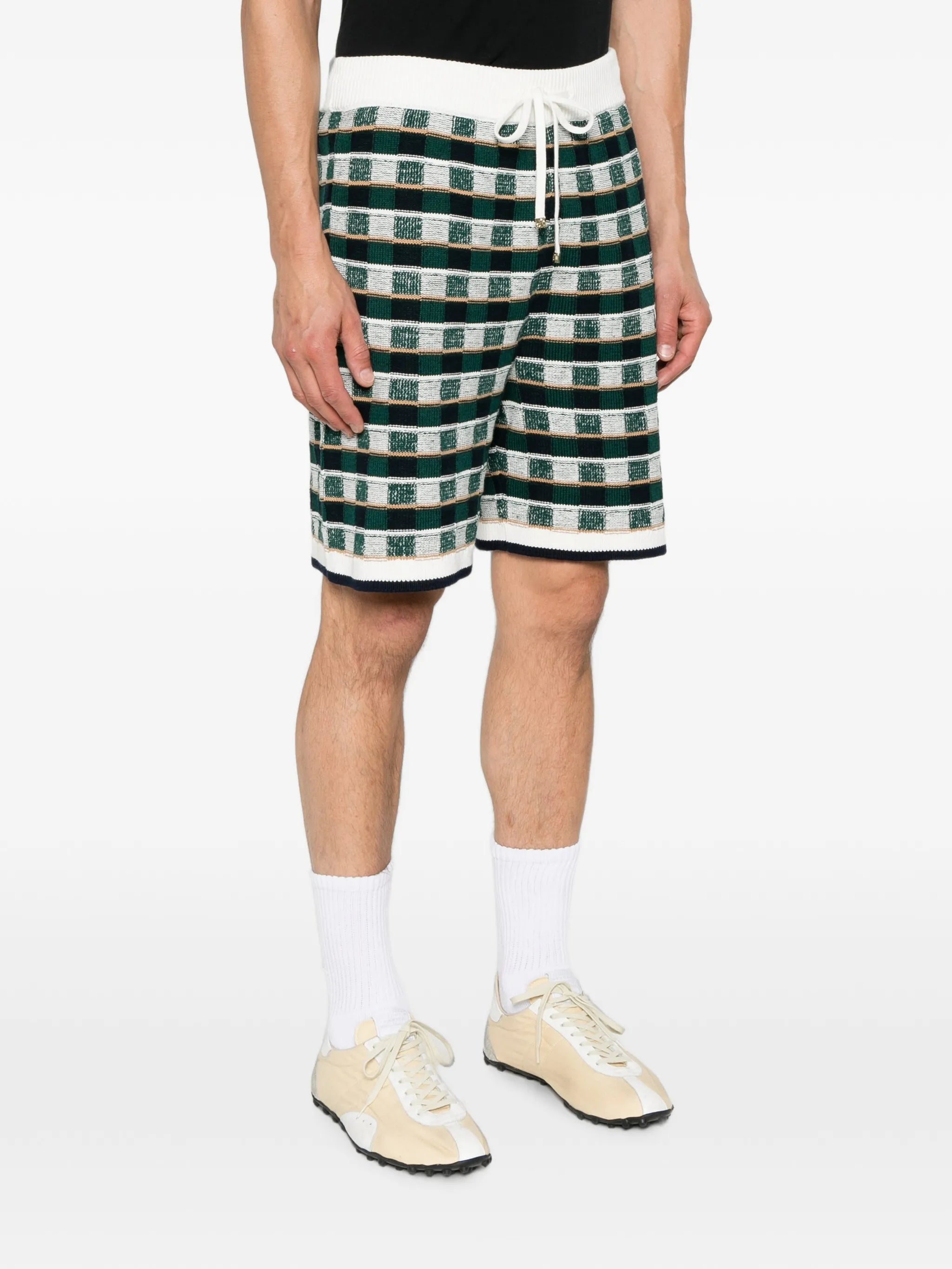 green crochet Mosaic shorts