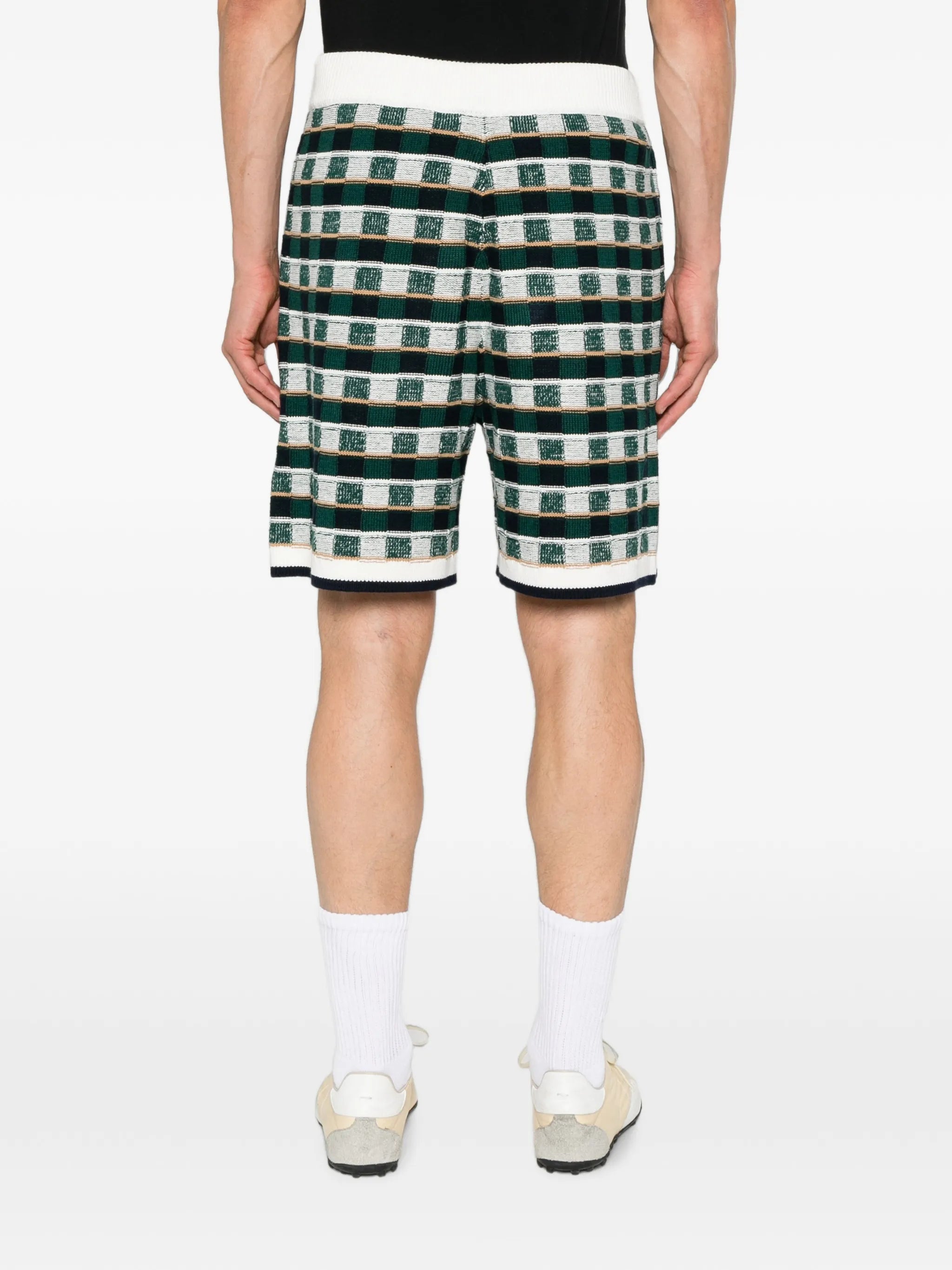 green crochet Mosaic shorts