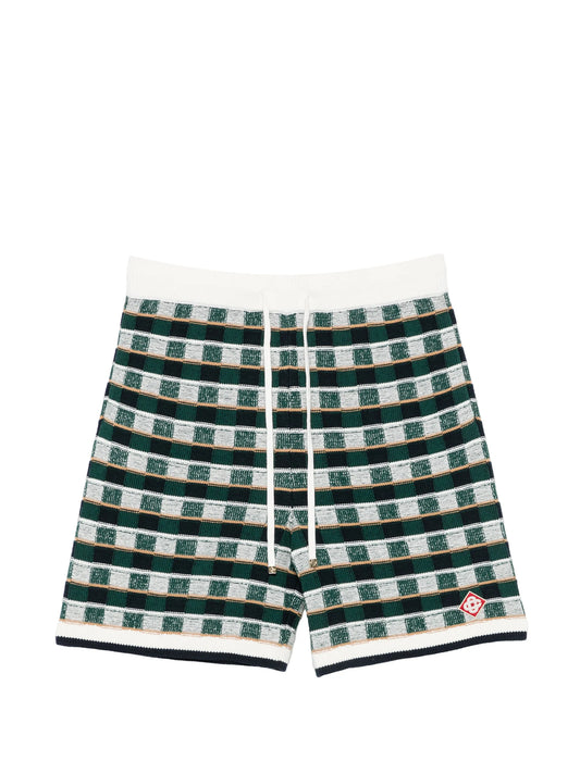 green crochet Mosaic shorts